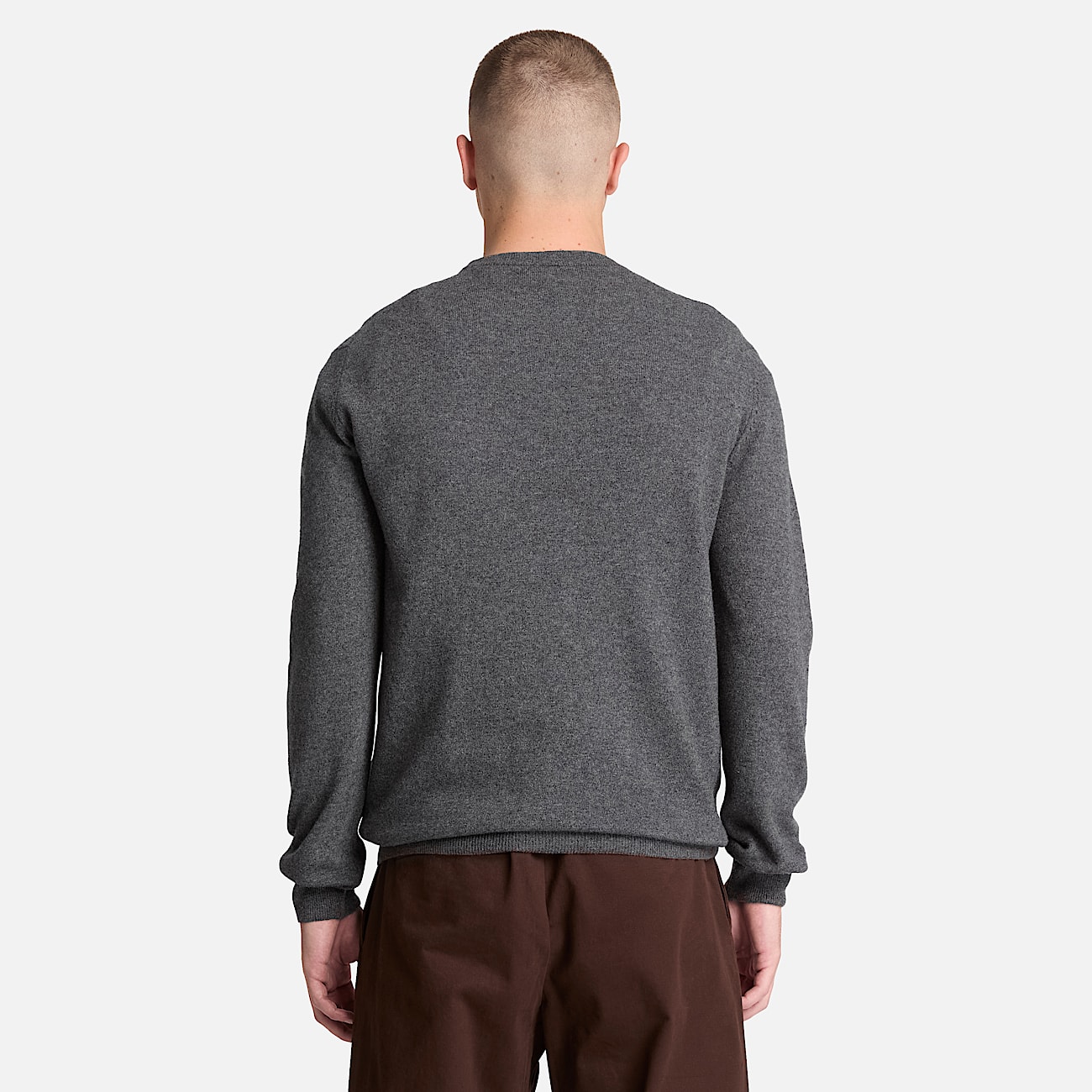 Cohas Brook Pullover mit Rundhalsausschnitt aus Merinowolle fr Herren in Dunkelgrau TBL Grau ALT8