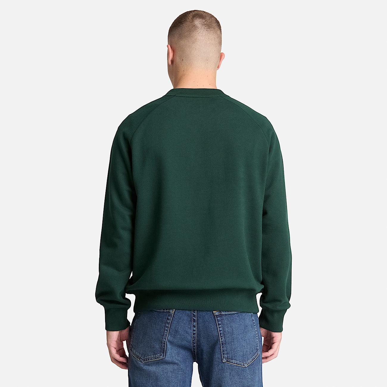 Exeter River Crew Sweatshirt for Men in Dark Green TBL Green ALT8