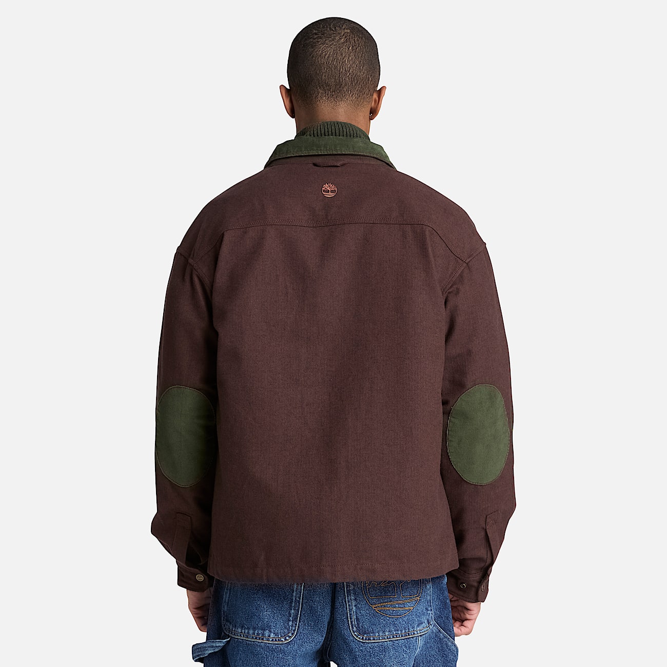 Herringbone Overshirt for Men in Dark Brown TBL Brown ALT8