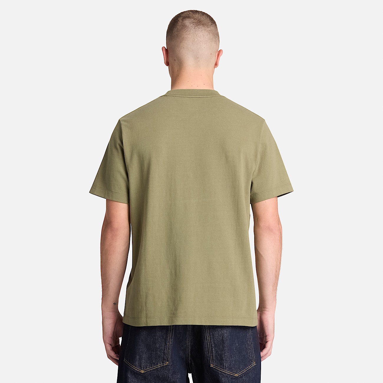 Leather Badge ShortSleeve TShirt for Men in Green TBL Green ALT8