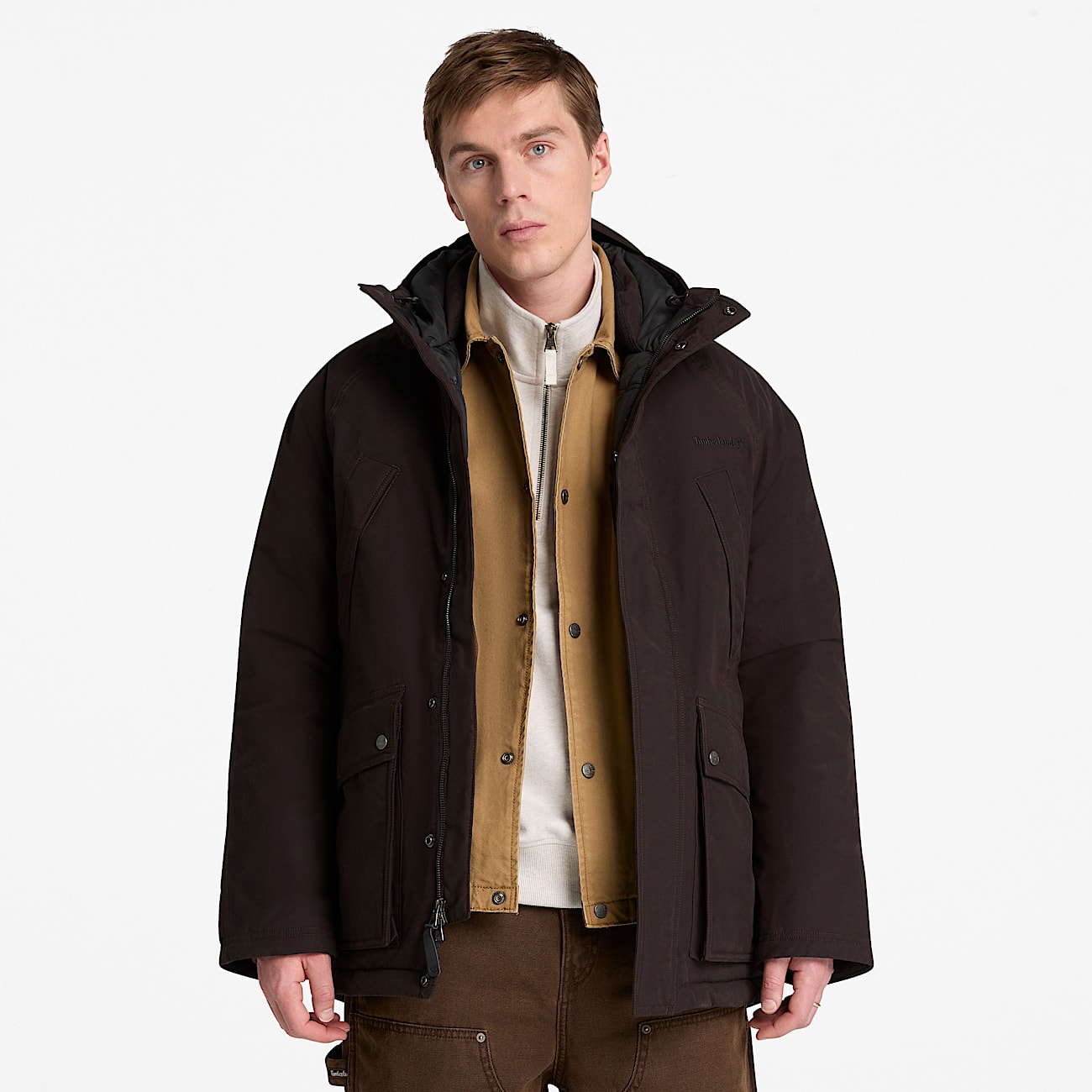 Waterproof Parka for Men in Dark Brown TBL Brown ALT1
