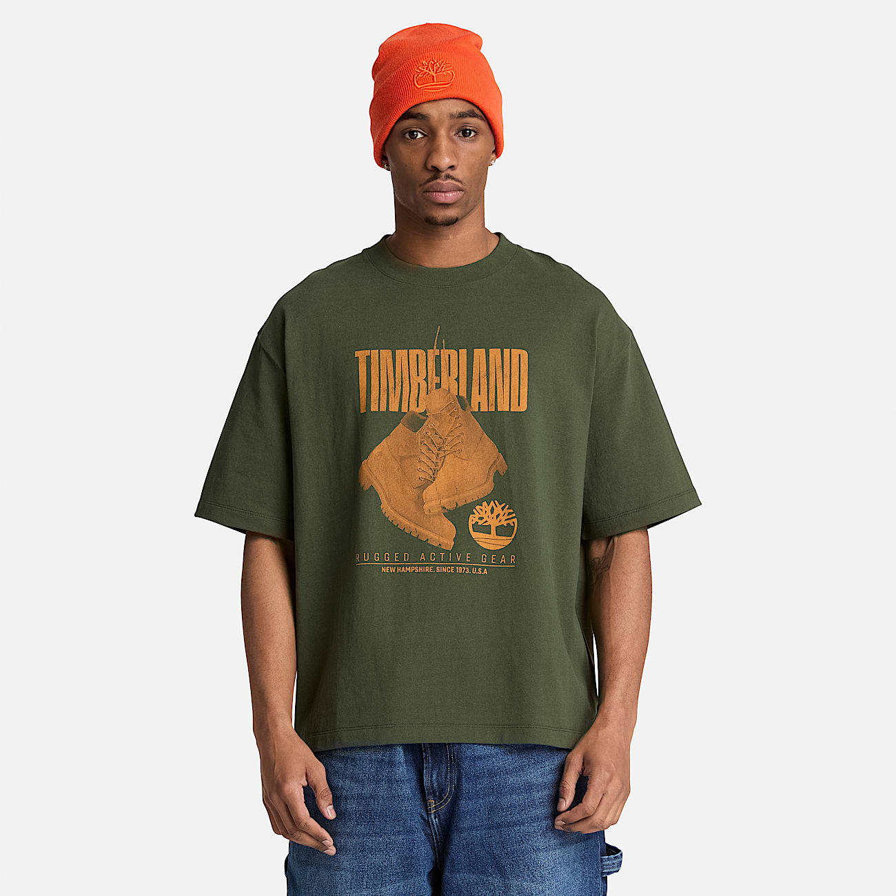 Rugged Boot ShortSleeve TShirt for Men in Dark Green TBL Green ALT1
