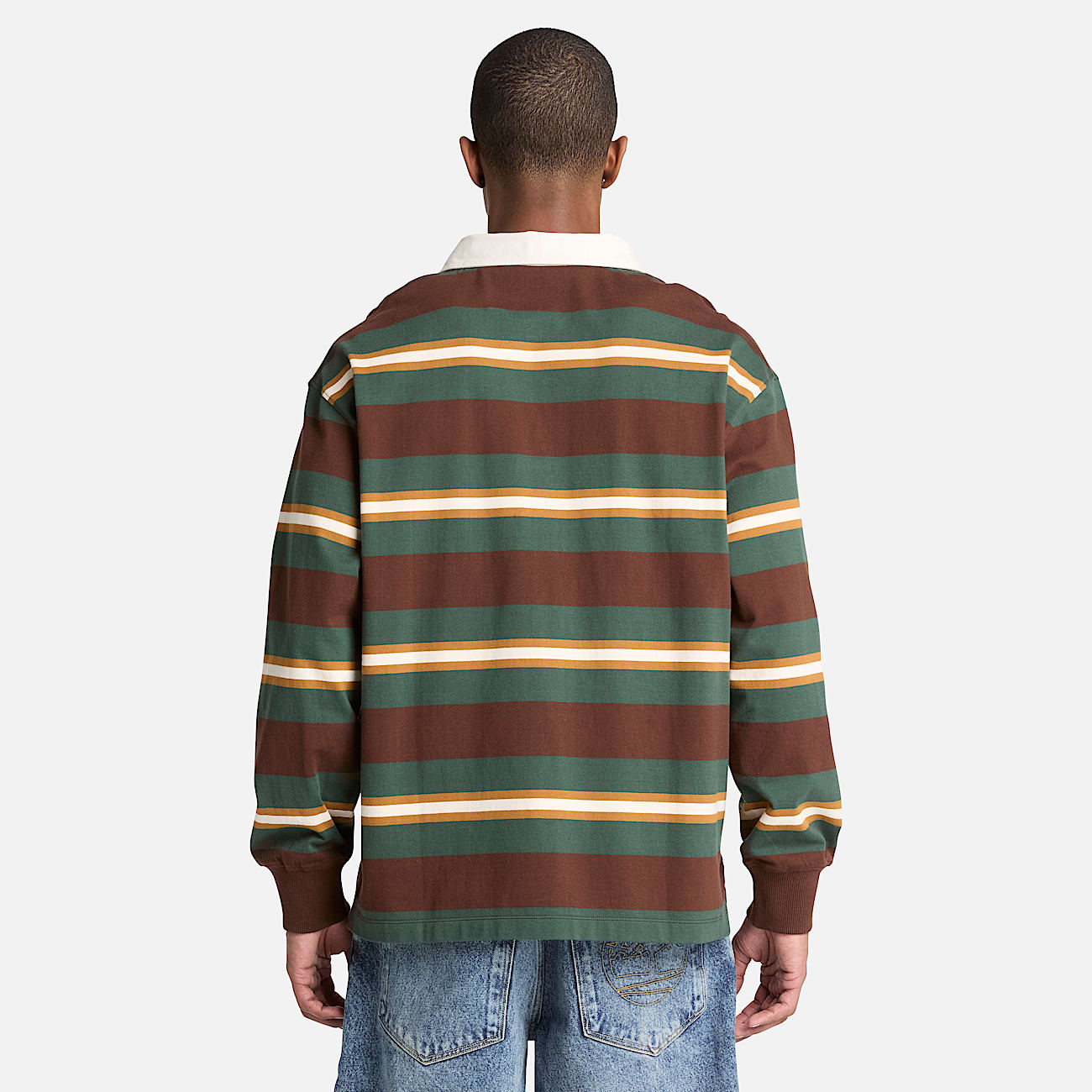 Polo de rugby de manga larga para hombre en marrn oscuro TBL marrn ALT8