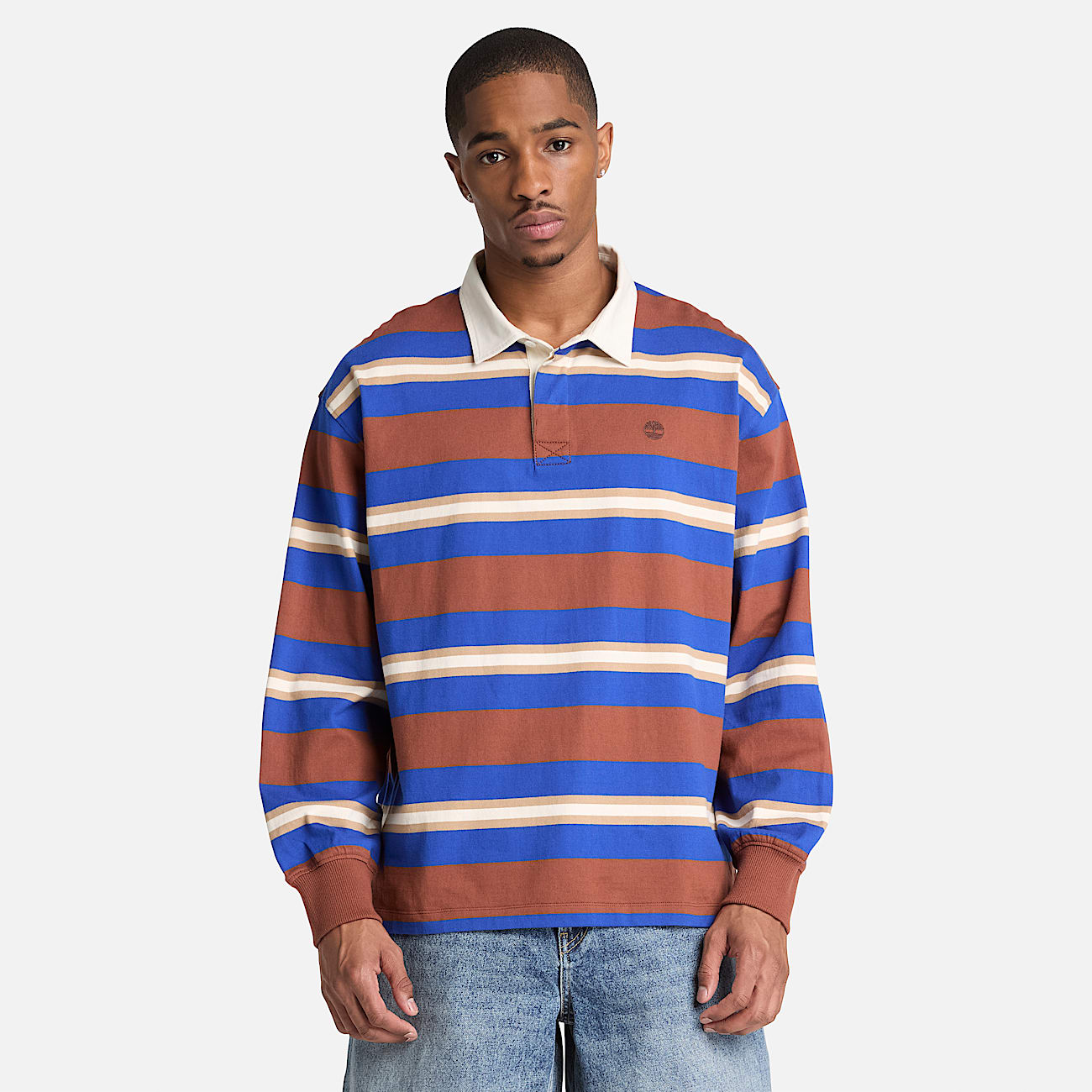 Polo Rugby a Maniche Lunghe da Uomo in marrone TBL marrone ALT1