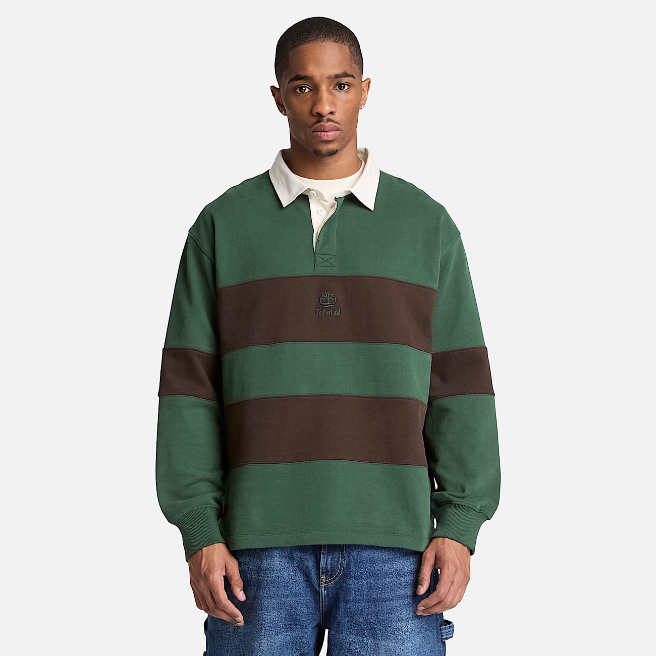 Rugby Polo Sweatshirt for Men in Dark GreenDark Brown TBL Green ALT1