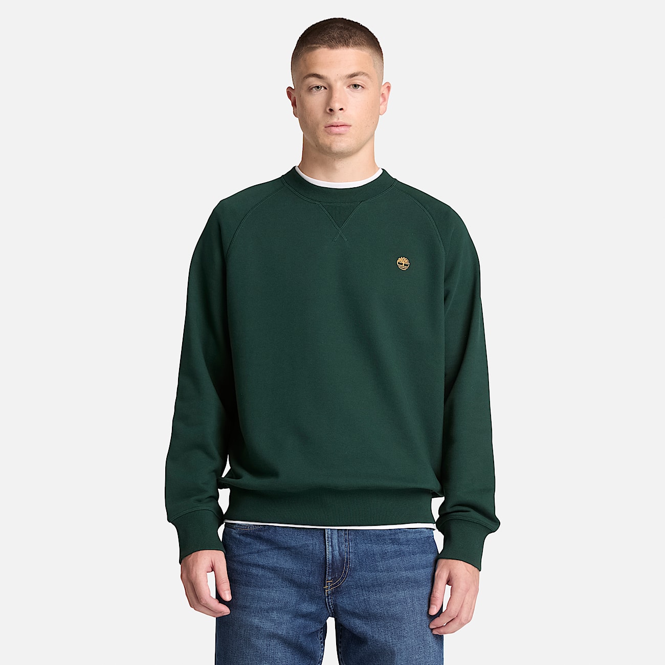 Exeter River Crew Sweatshirt for Men in Dark Green TBL Green ALT1