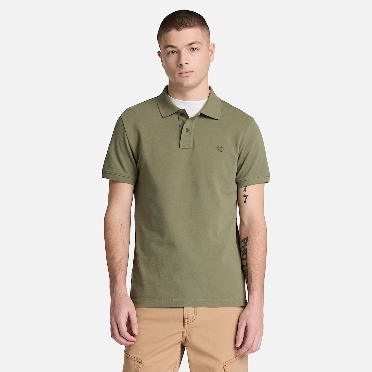 Oyster River Slim Short-Sleeve Polo for Men in Green
