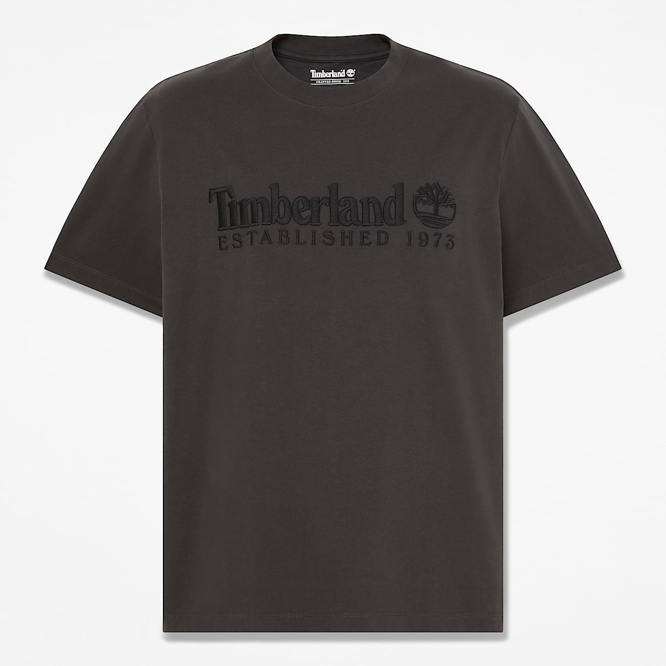 Tshirt  manches courtes et broderie Established 1973 pour homme en noir TBL noir HERO