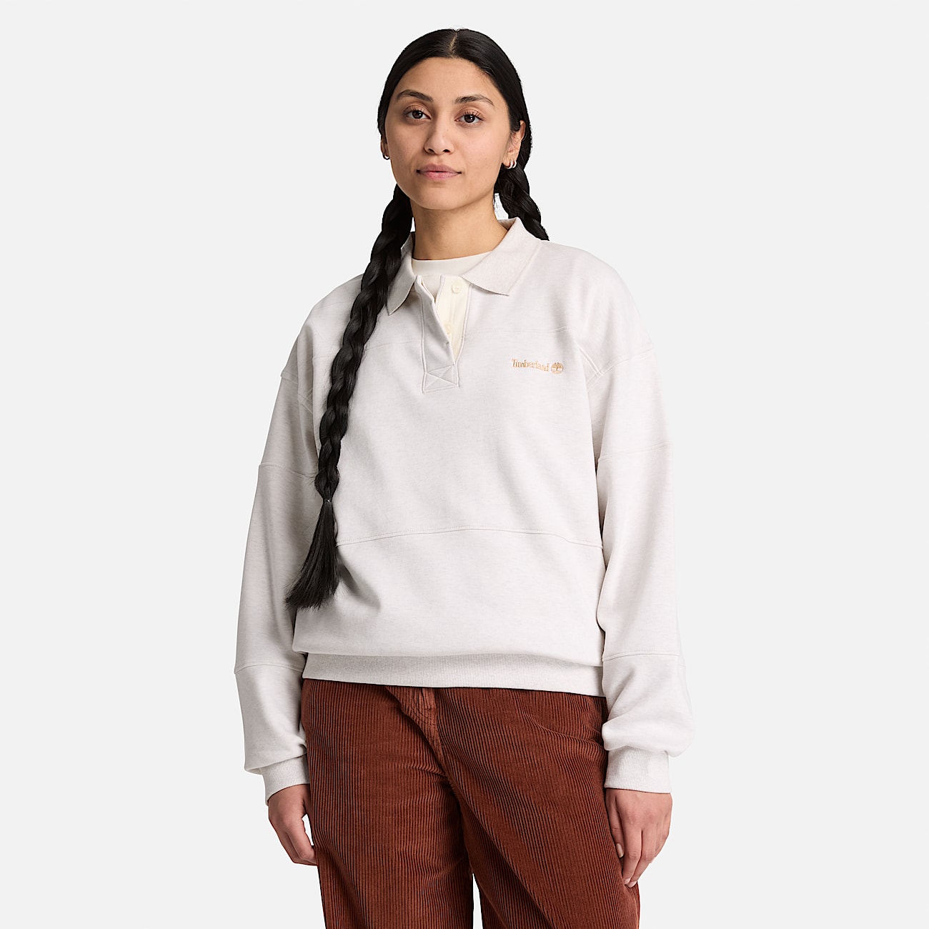 Rugby Polo Sweatshirt for Women in Light Beige TBL Beige ALT1