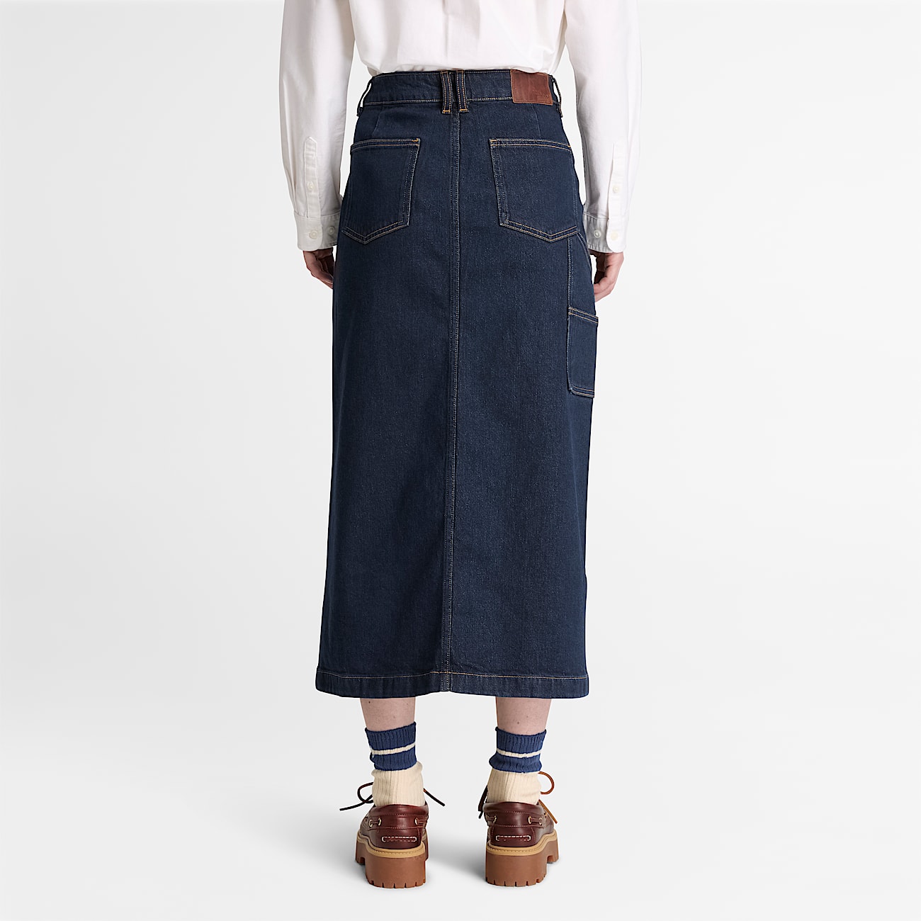 Long Denim Skirt for Women in Dark Blue TBL Blue ALT8