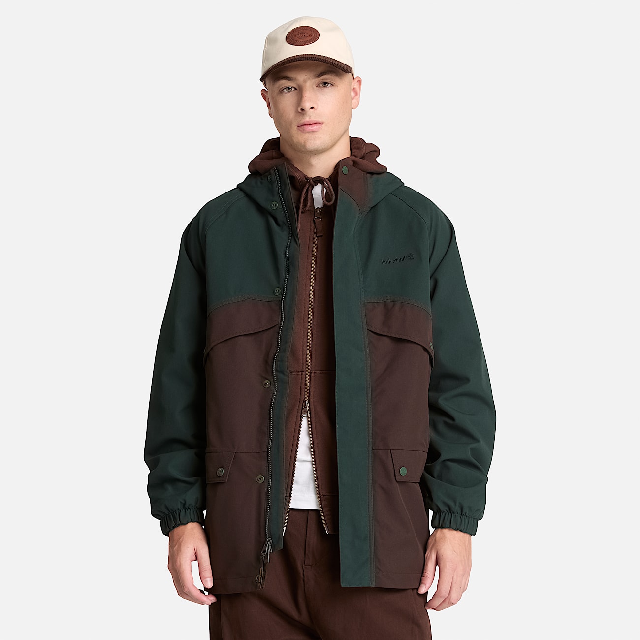 Weatherline ArchiveInspired Parka for Men in Dark GreenDark Brown TBL Green ALT1