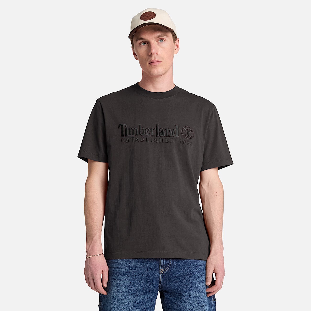 Tshirt  manches courtes et broderie Established 1973 pour homme en noir TBL noir ALT1