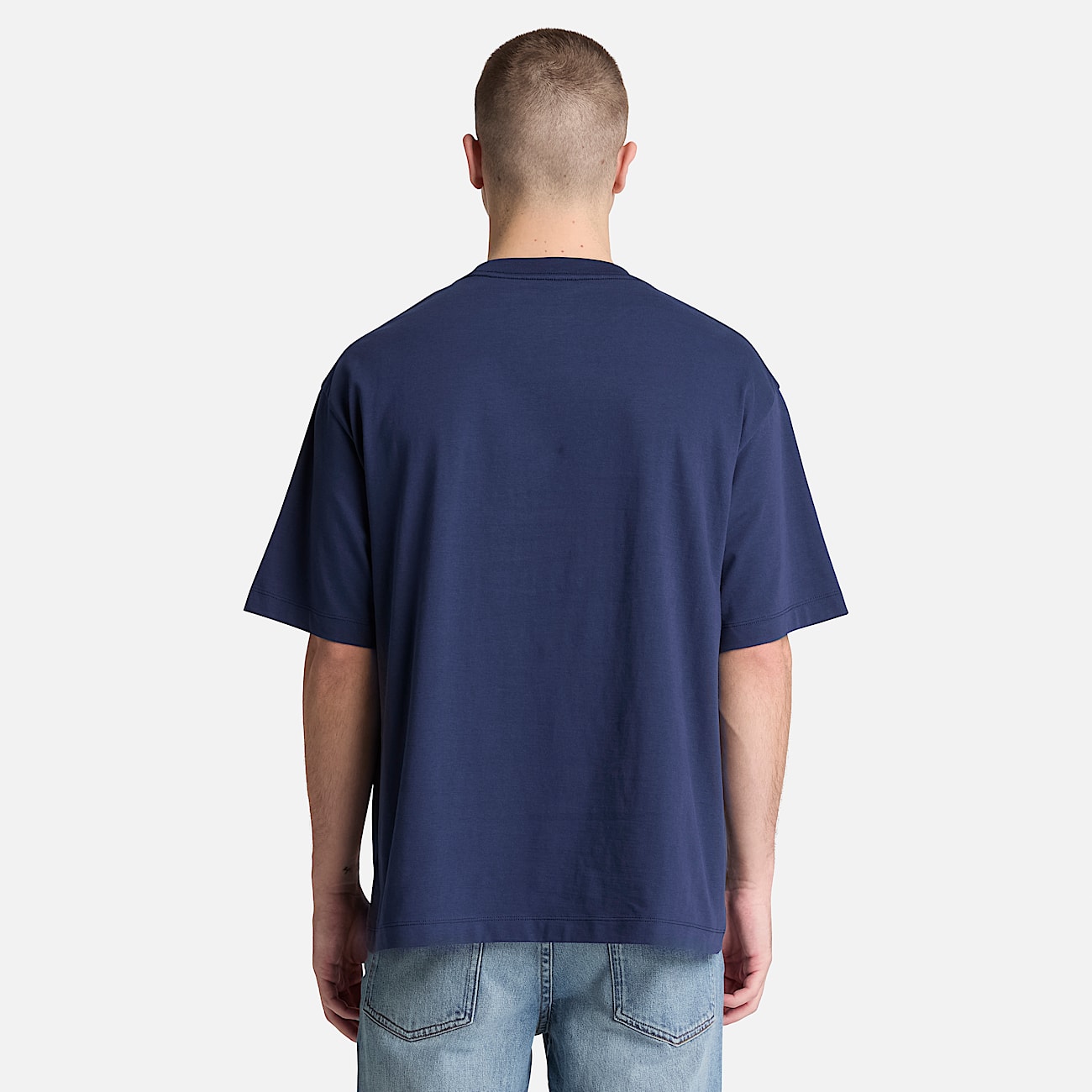 Dunstan River Relaxed ShortSleeve TShirt for Men in Dark Blue TBL Blue ALT8