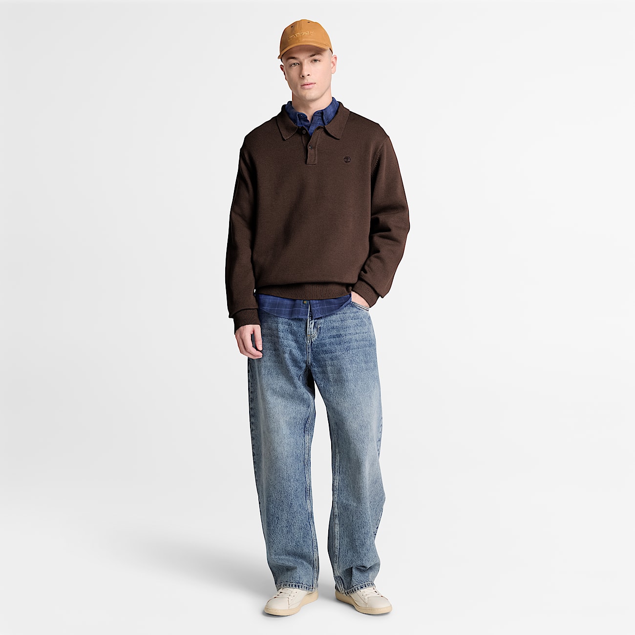 Williams River Cotton Polo Jumper for Men in Dark Brown TBL Brown ALT2