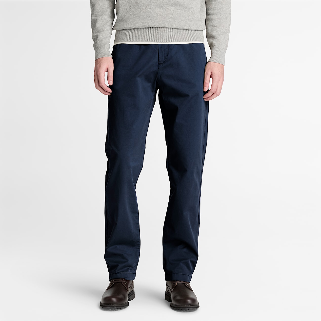 Claremont Straight Twill Chino Trouser for Men in Dark Blue TBL Blue ALT1