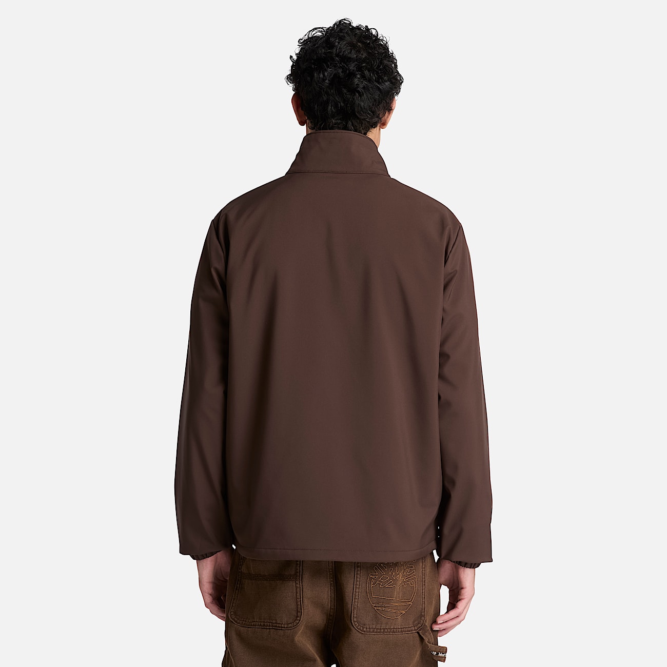 Windproof FullZip Softshell Jacket for Men in Dark Brown TBL Brown ALT8