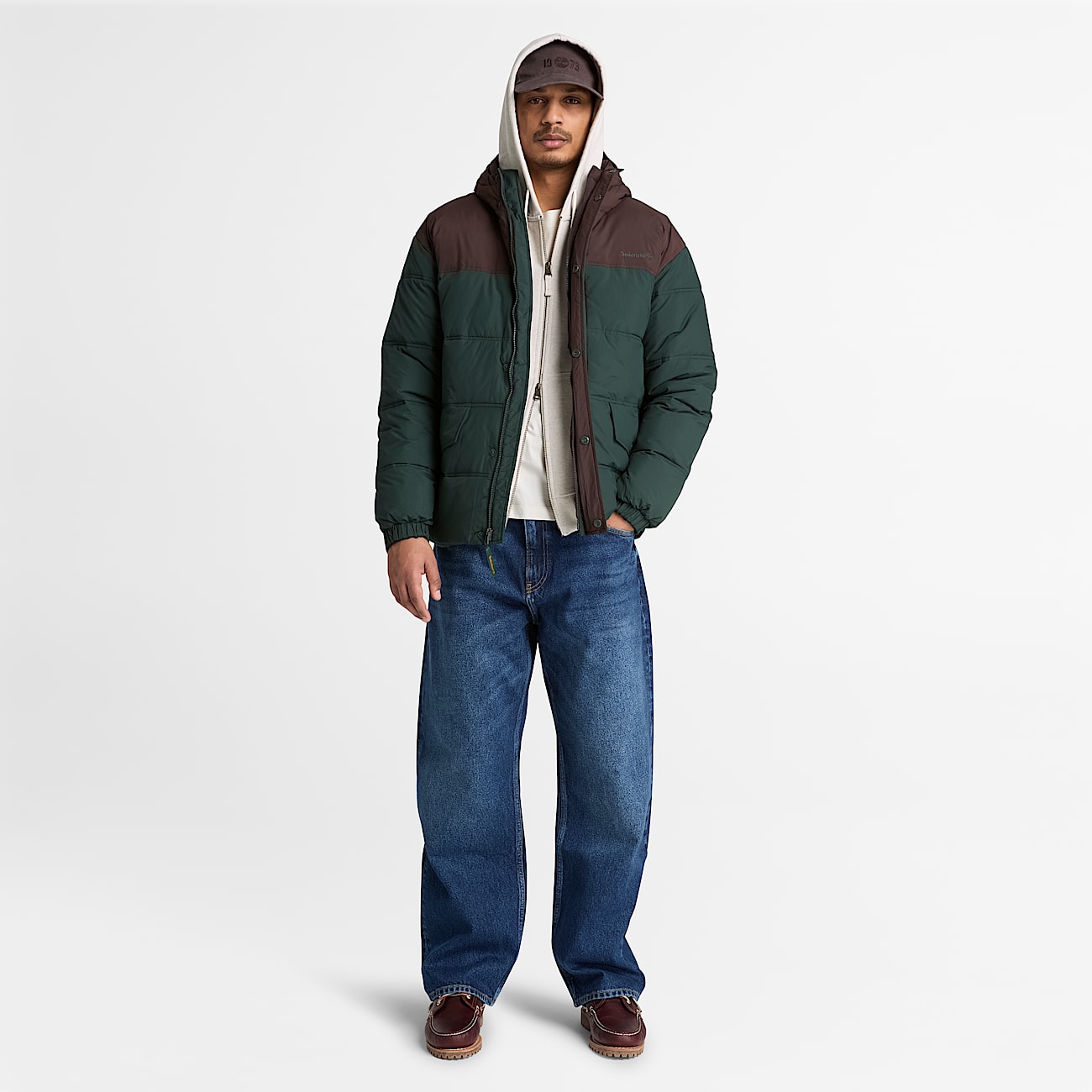 Chaqueta acolchada impermeable para hombre en verde oscuromarrn oscuro TBL verde ALT2
