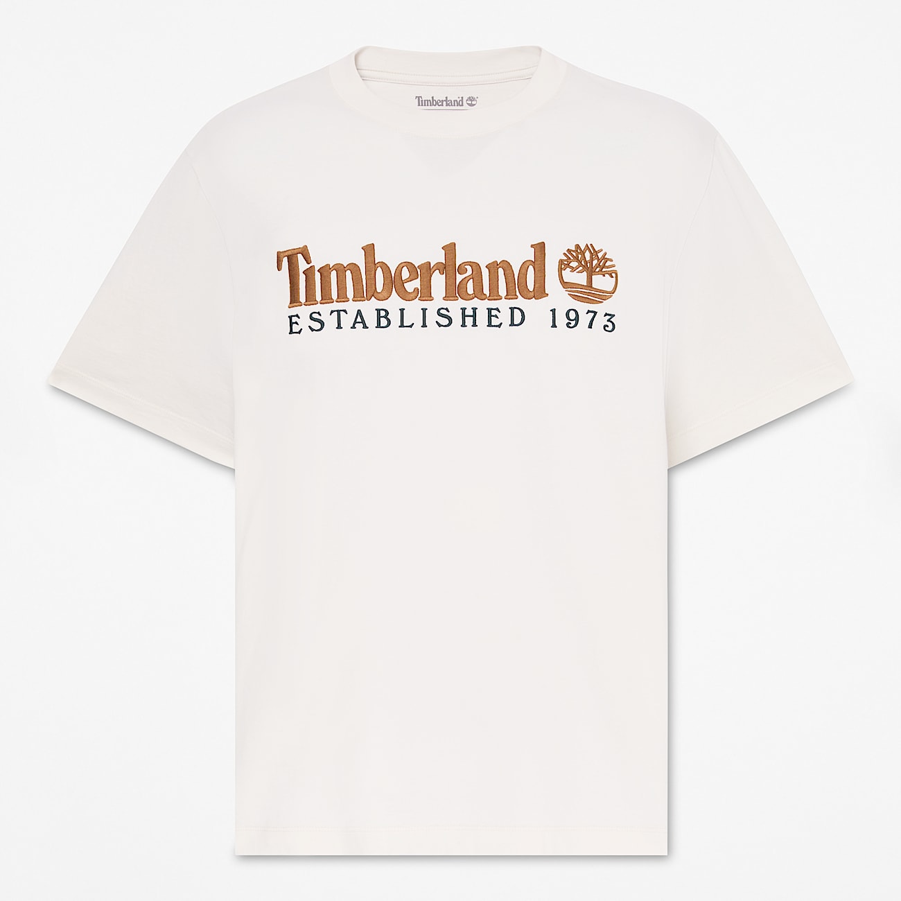 Tshirt  manches courtes et broderie Established 1973 pour homme en blanc TBL blanc HERO