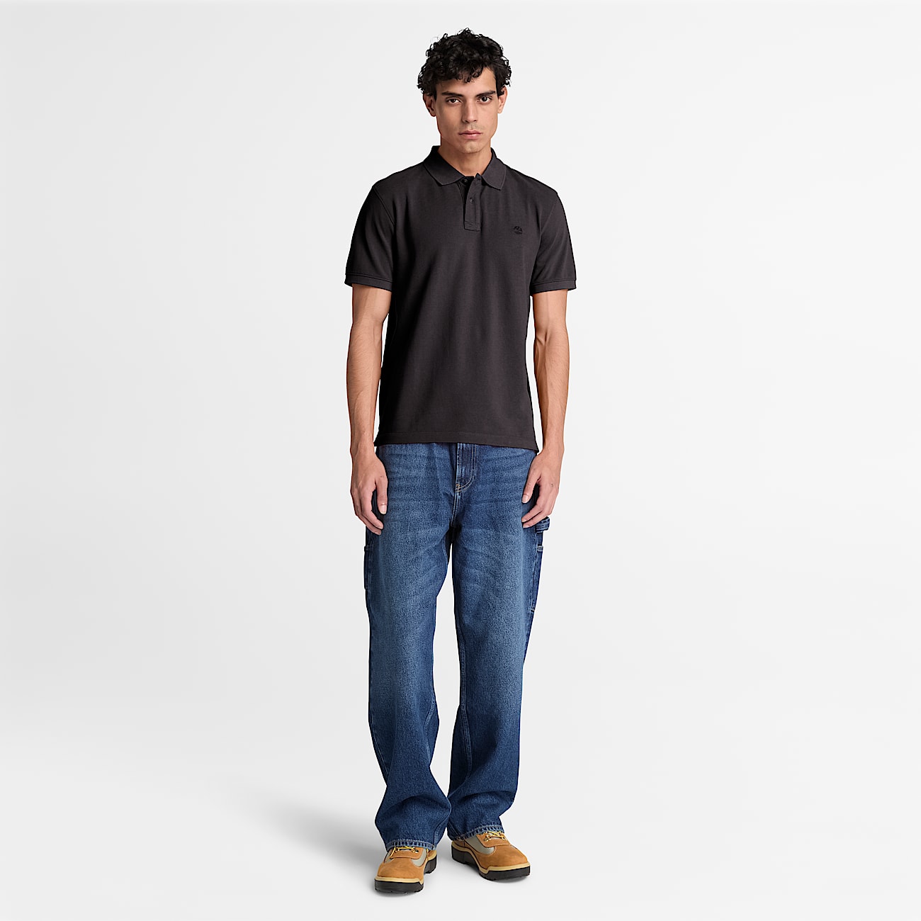 Millers River ShortSleeve Polo for Men in Black TBL Black ALT2