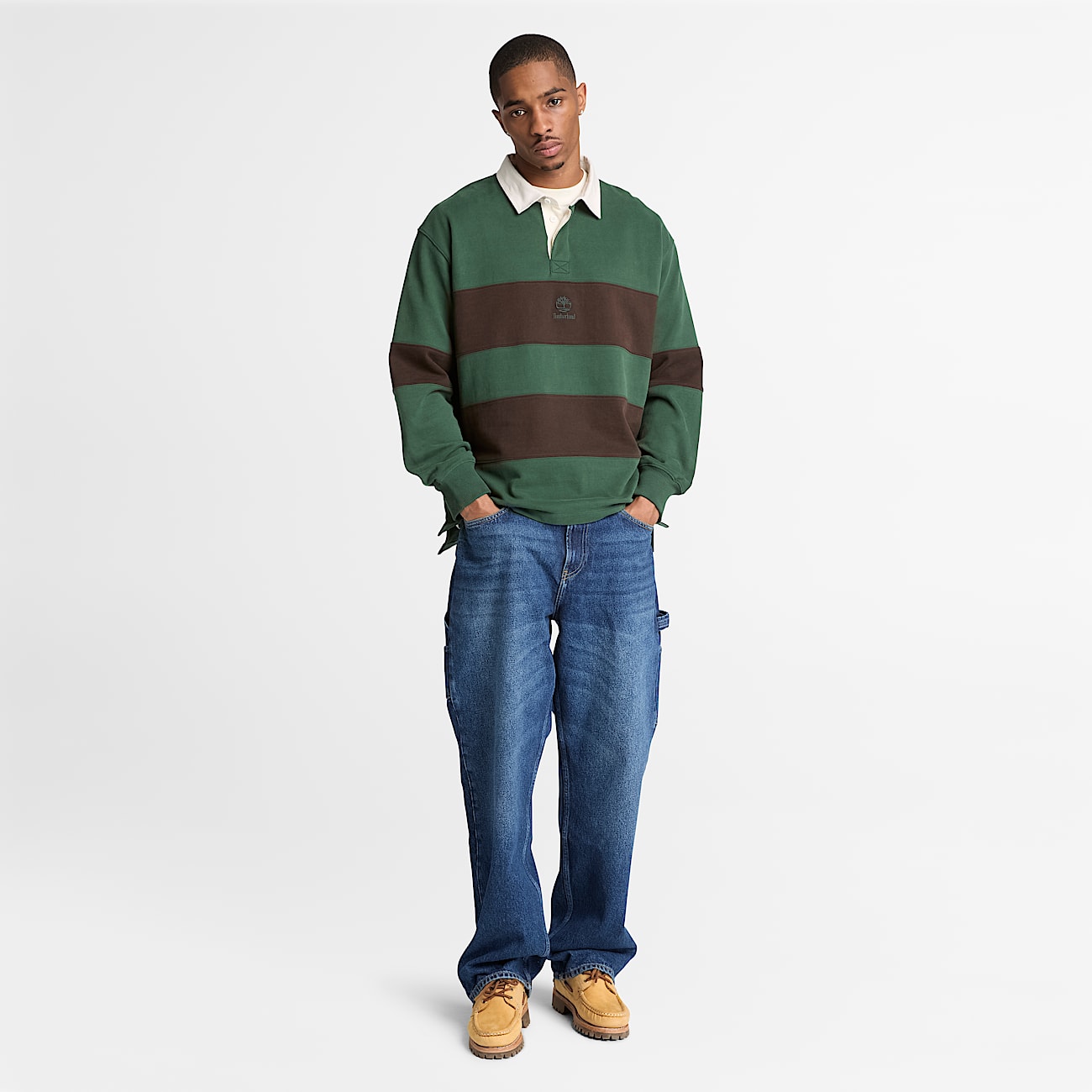 Rugby Polo Sweatshirt for Men in Dark GreenDark Brown TBL Green ALT2