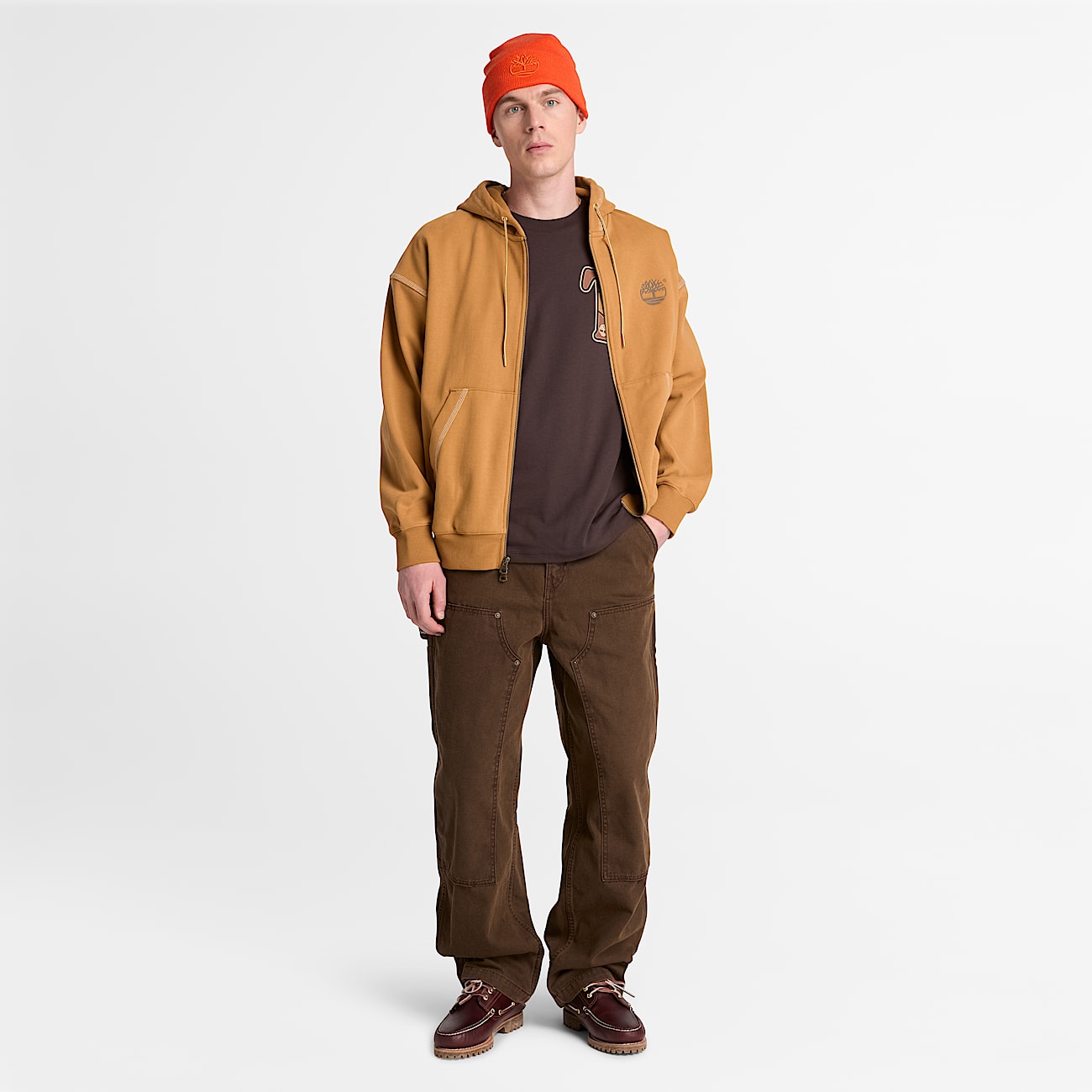 Patchwork KurzarmTShirt mit Grafik fr Herren in Dunkelbraun TBL Braun ALT2