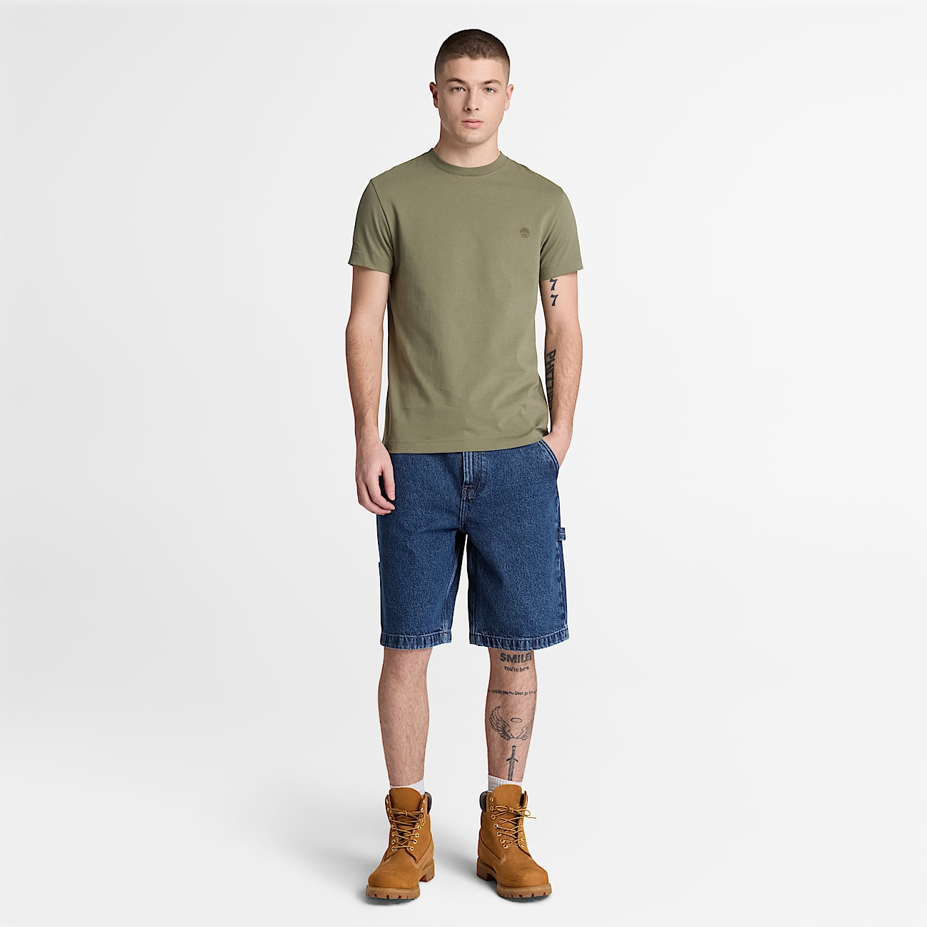 Dunstan River Slim ShortSleeve TShirt for Men in Green TBL Green ALT2