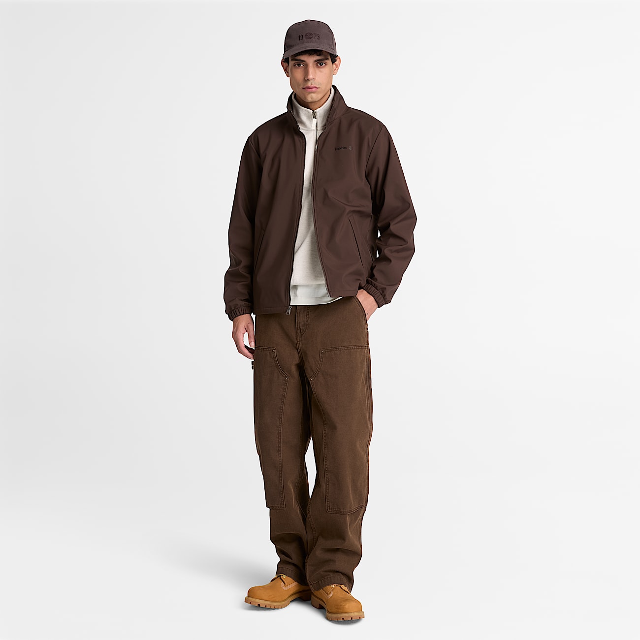 Windproof FullZip Softshell Jacket for Men in Dark Brown TBL Brown ALT2