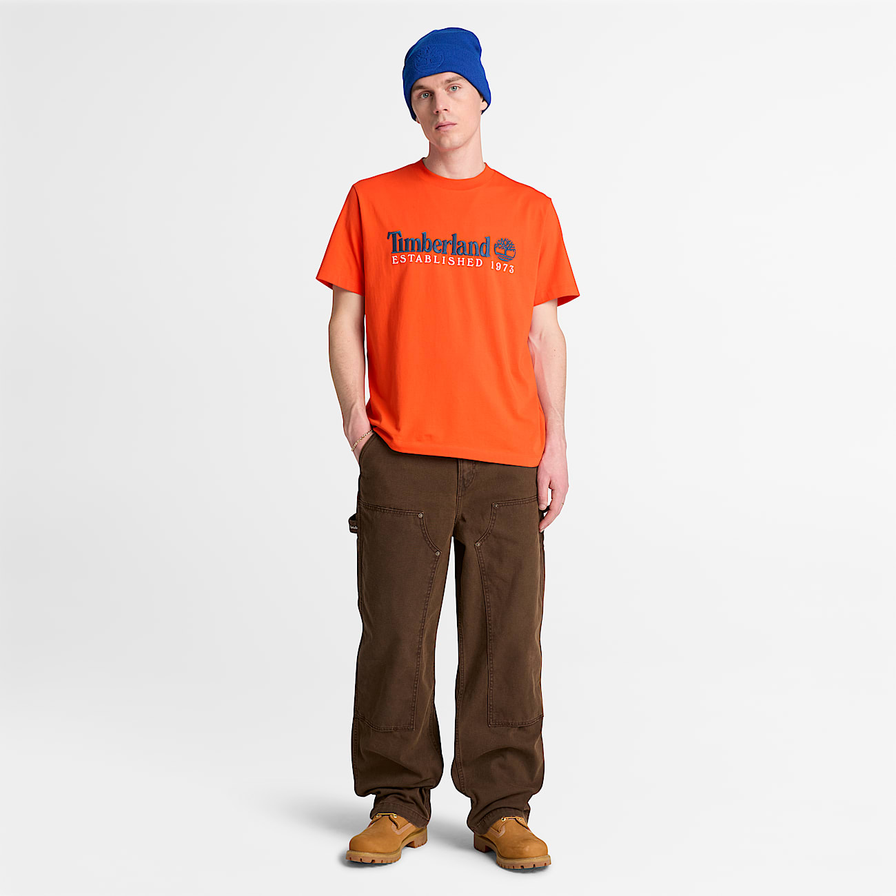 Tshirt a Maniche Corte con Ricamo Established 1973 da Uomo in arancione TBL arancione ALT2