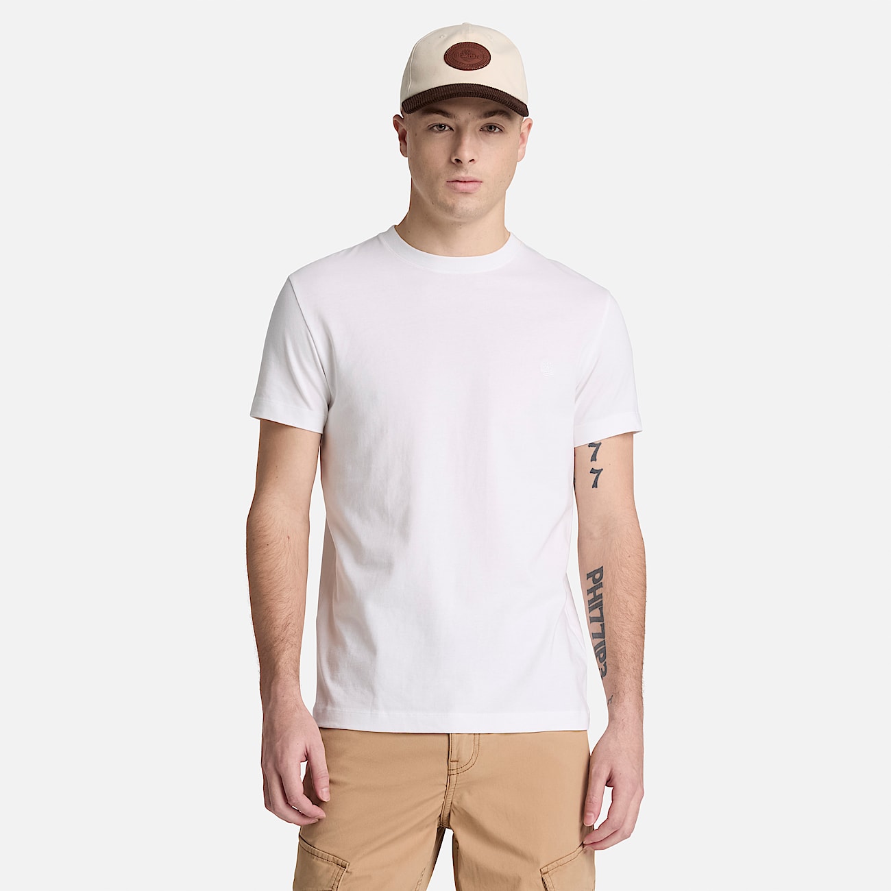 Dunstan River Slim ShortSleeve TShirt for Men in White TBL White ALT1