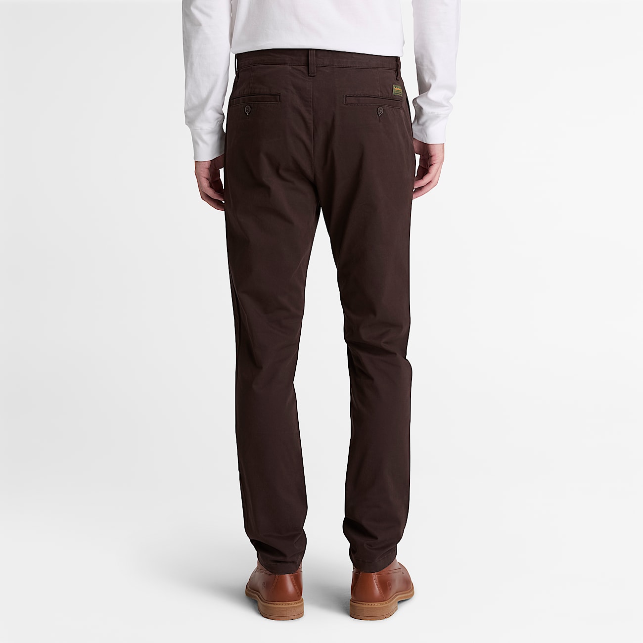 Topsfield Slim Twill Chino Trouser for Men in Dark Brown