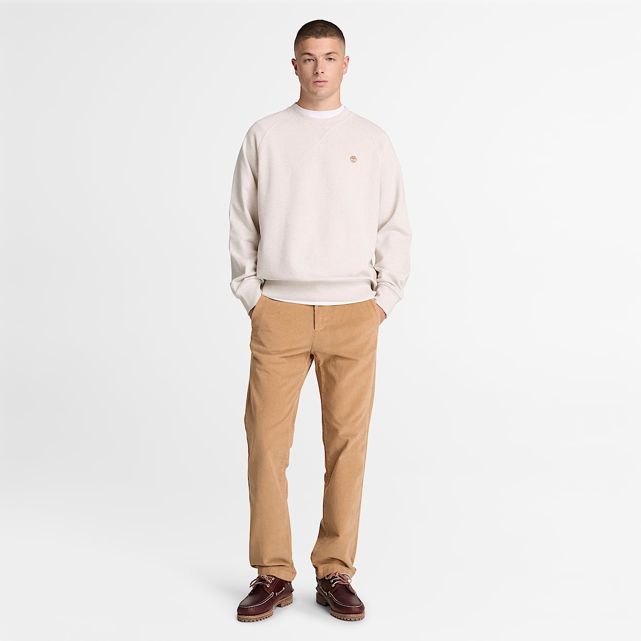 Exeter River Crew Sweatshirt for Men in Light Beige TBL Beige ALT2