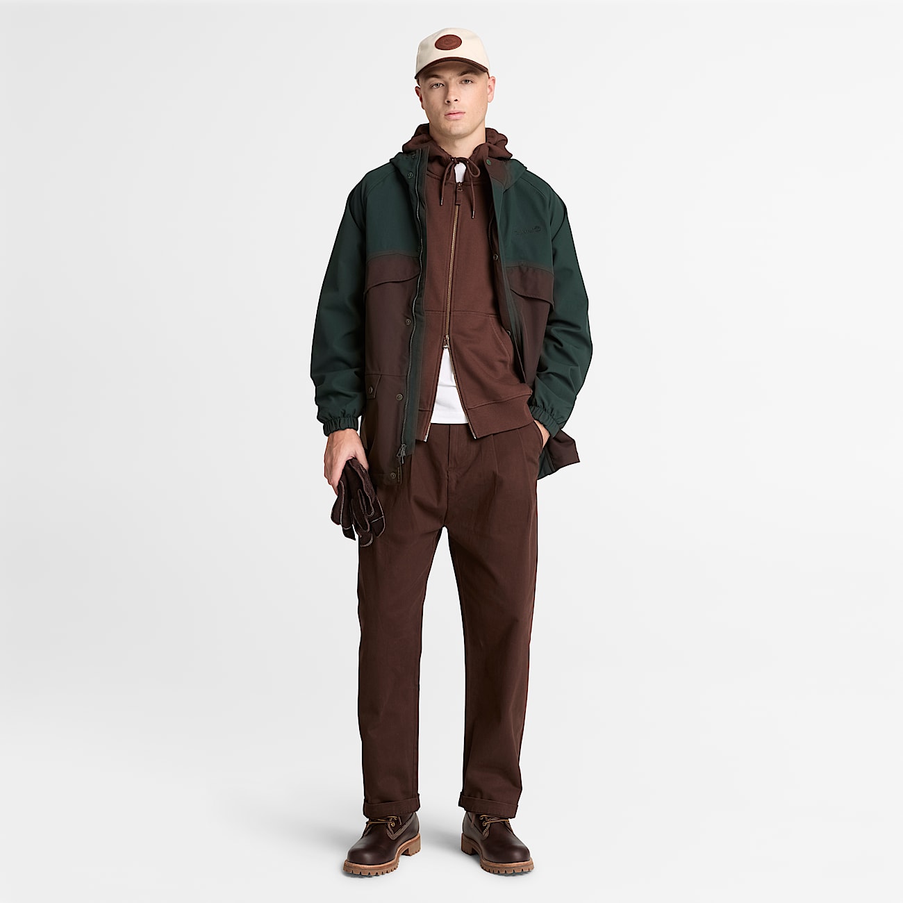 Weatherline ArchiveInspired Parka for Men in Dark GreenDark Brown TBL Green ALT2