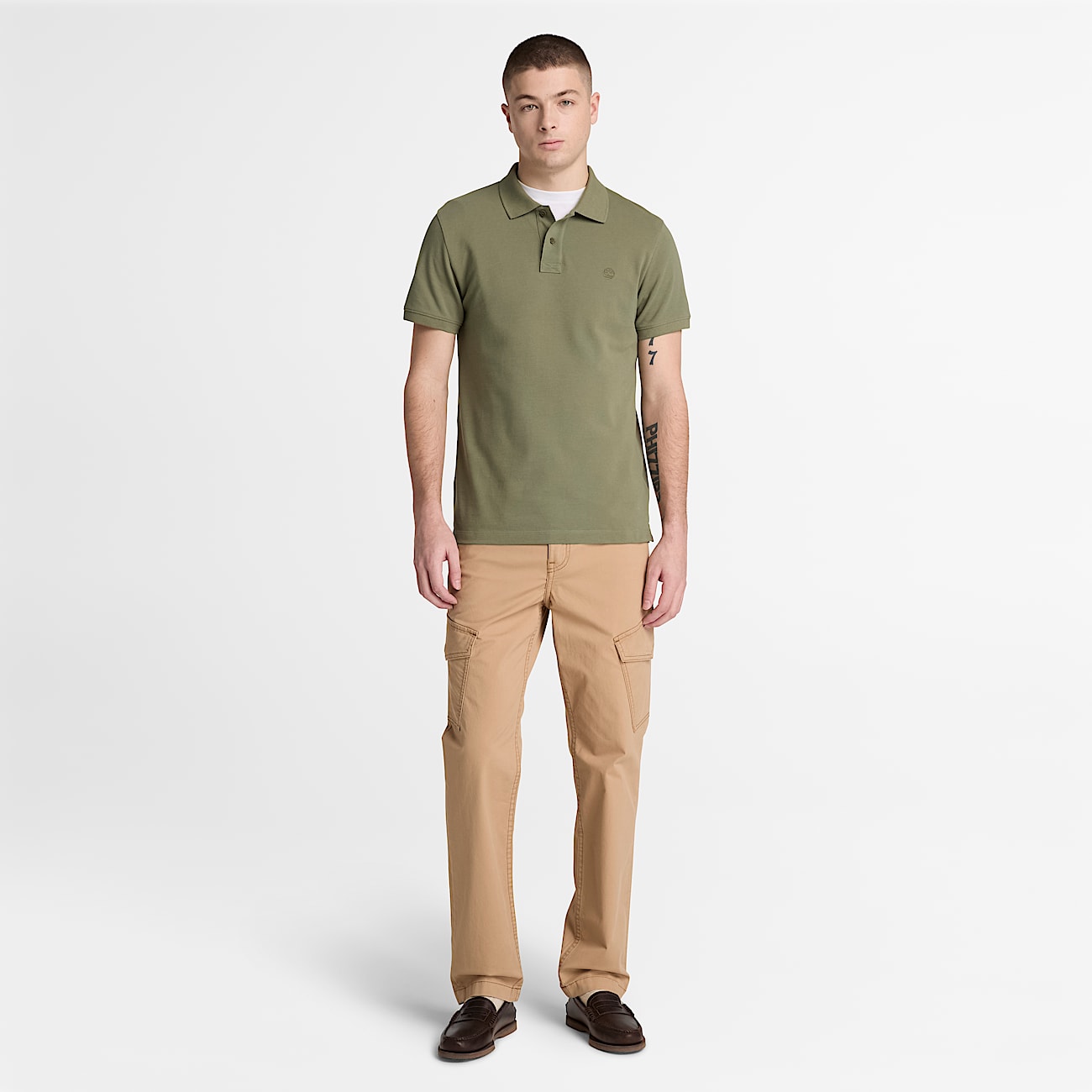 Claremont Slim Twill Chino Trouser for Men in Light Brown TBL Brown ALT2
