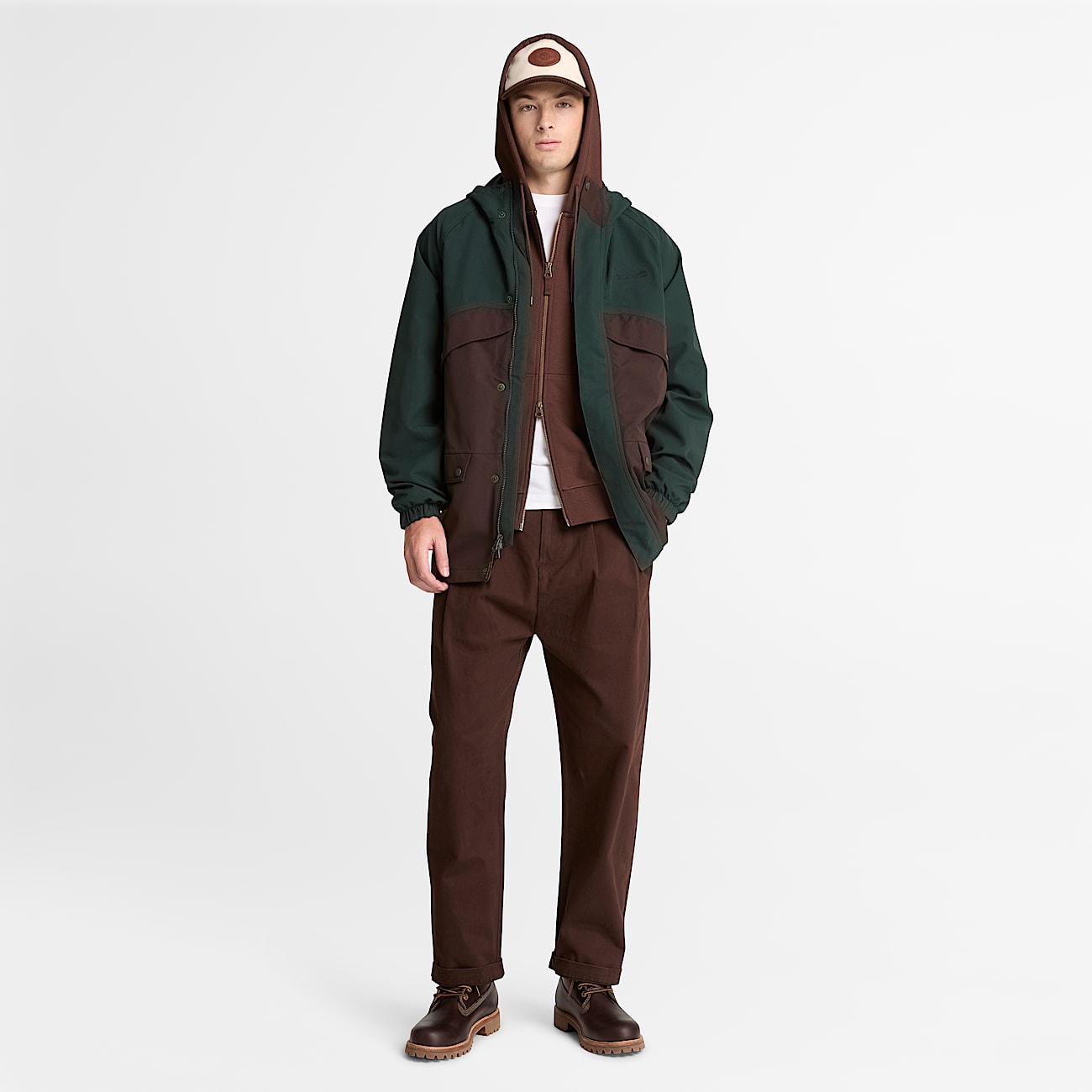 Sudadera con capucha y cremallera integral Exeter River para hombre en marrn oscuro TBL marrn ALT2