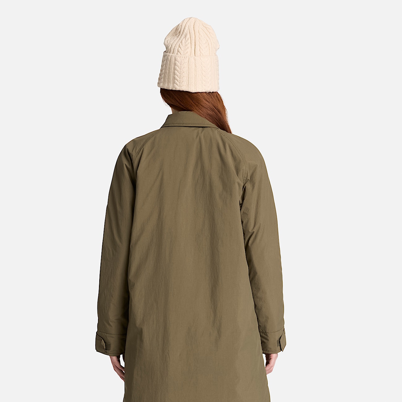 Water Repellent Insulated Long Coat for Women in Dark Green TBL Green ALT8