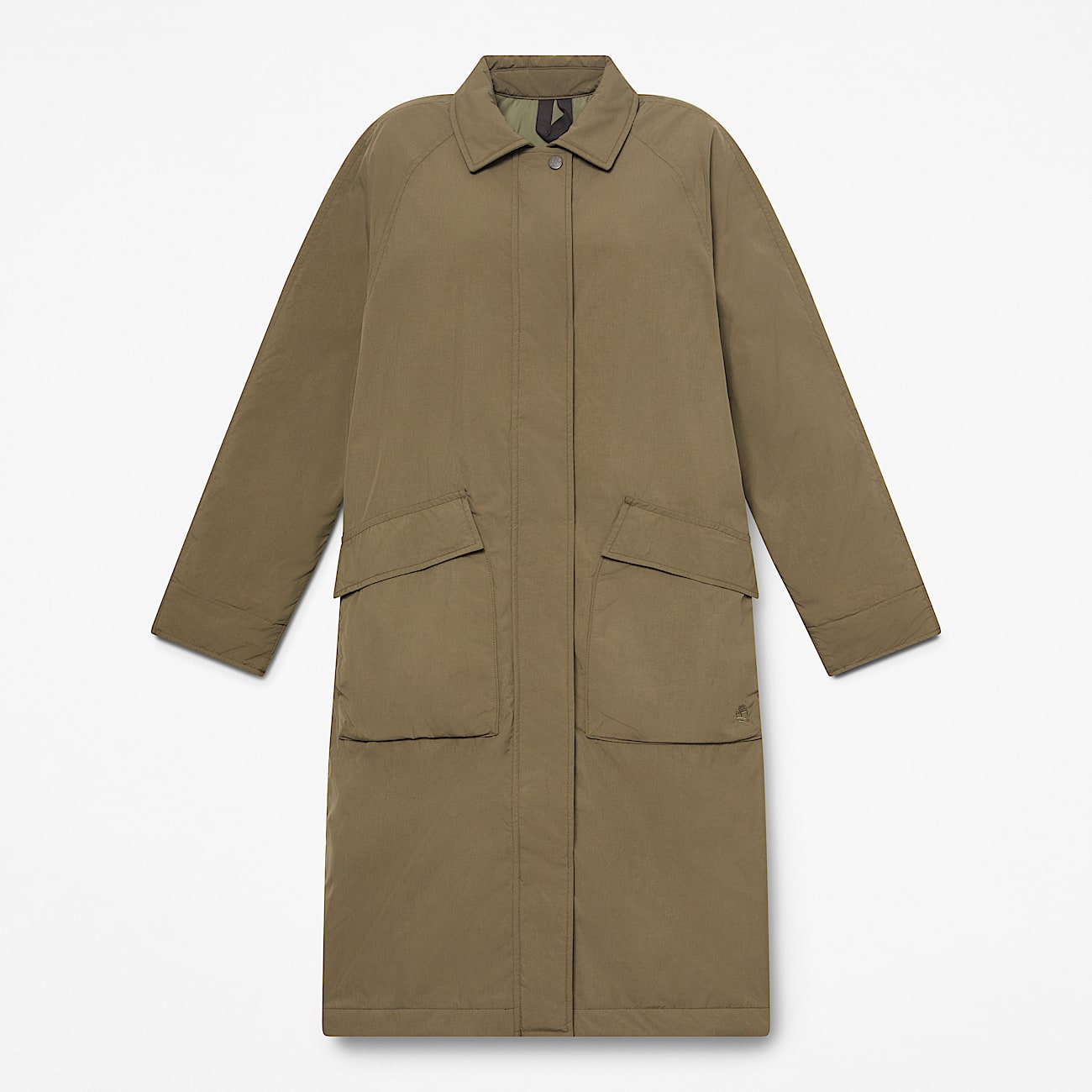 Water Repellent Insulated Long Coat for Women in Dark Green TBL Green HERO