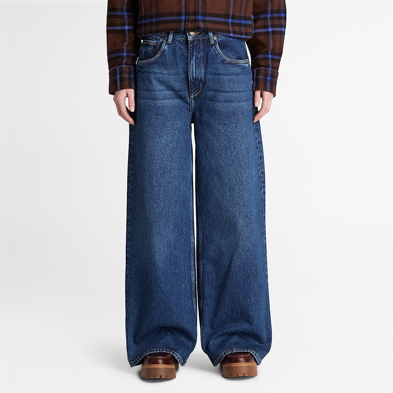 Wide Leg Denim Trouser for Women in Blue TBL Blue ALT1