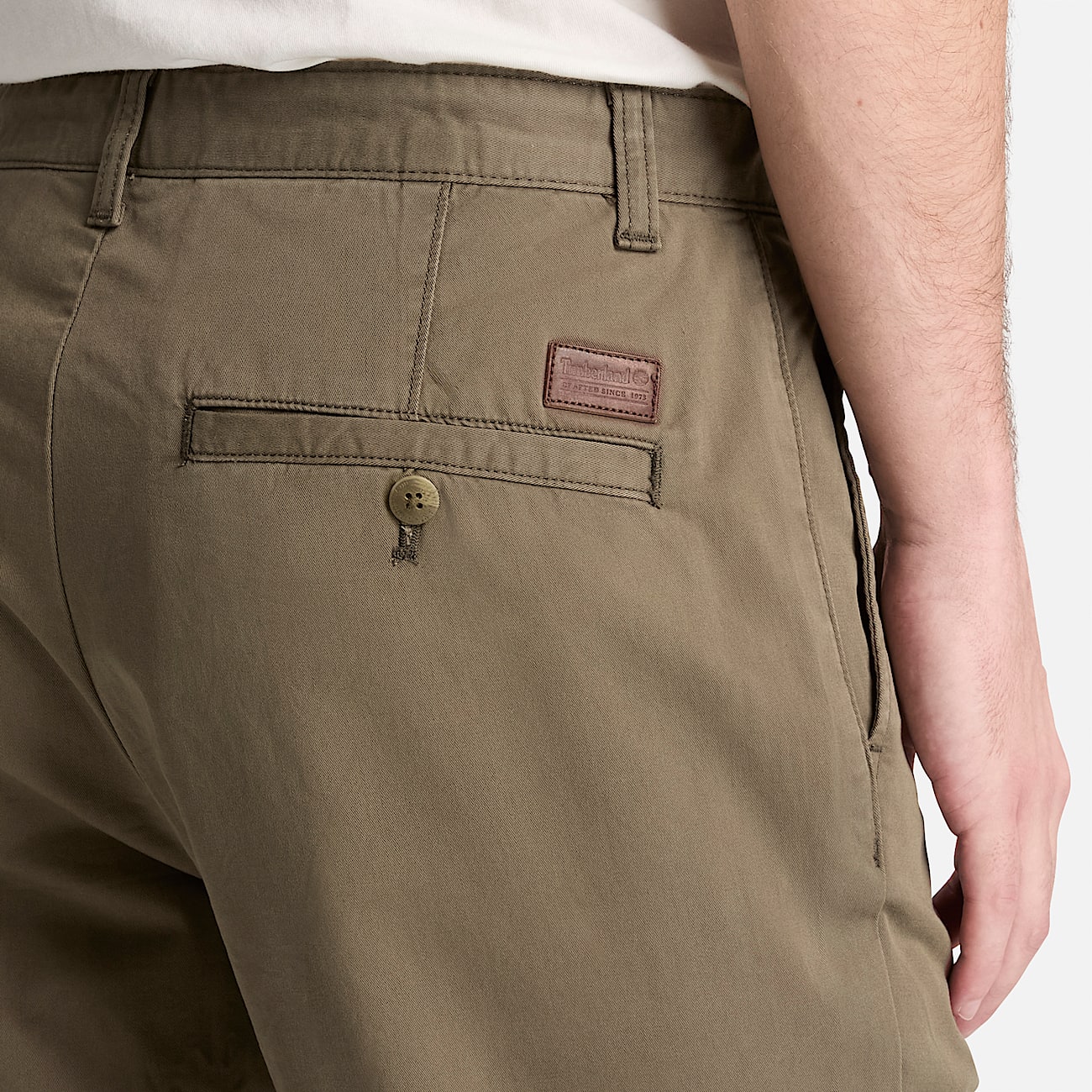 Pantaloni Chino a Gamba Dritta in Twill Claremont da Uomo in verde scuro TBL verde ALT3