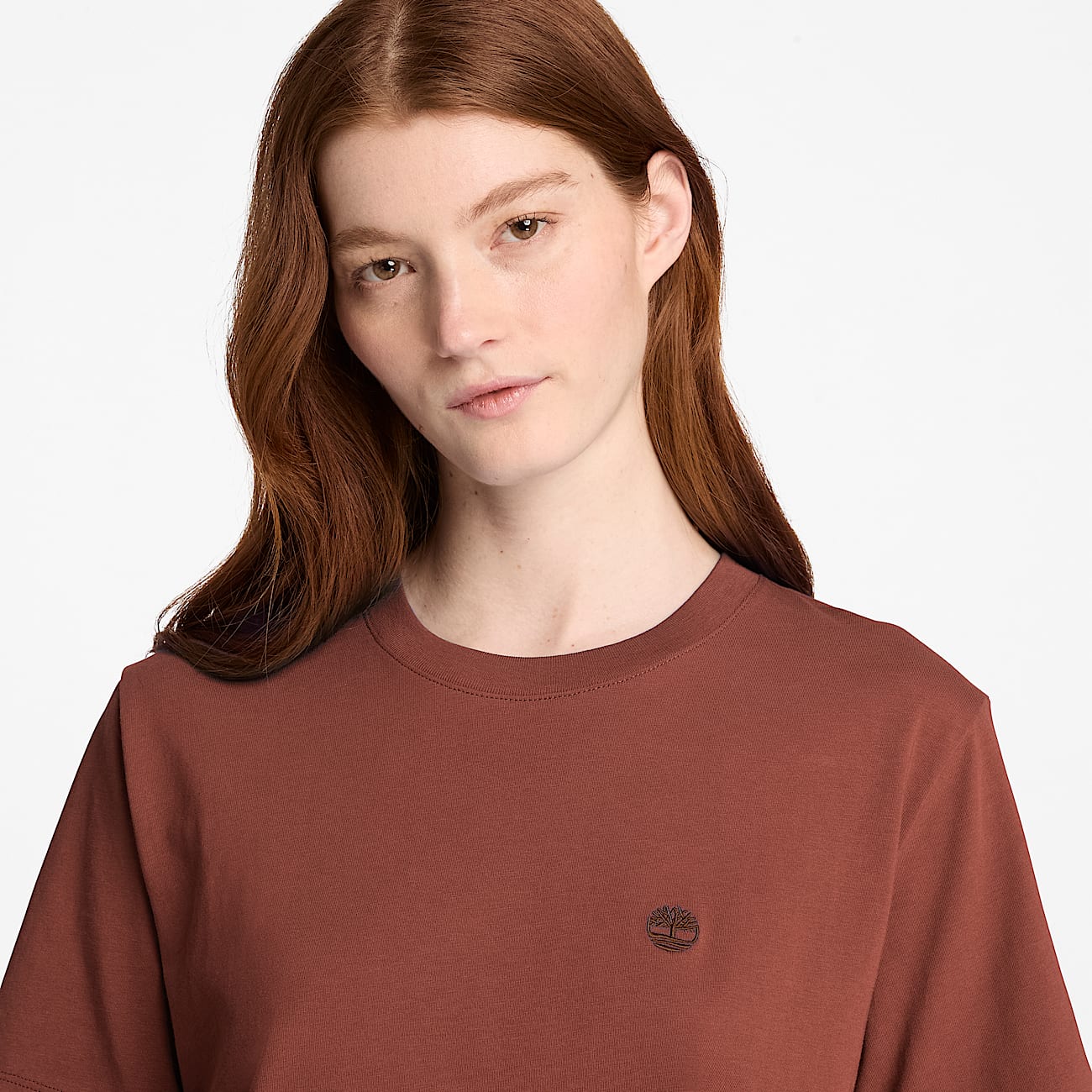 Crafted KurzarmTShirt mit Rundhalsausschnitt fr Damen in Braun TBL Braun ALT3