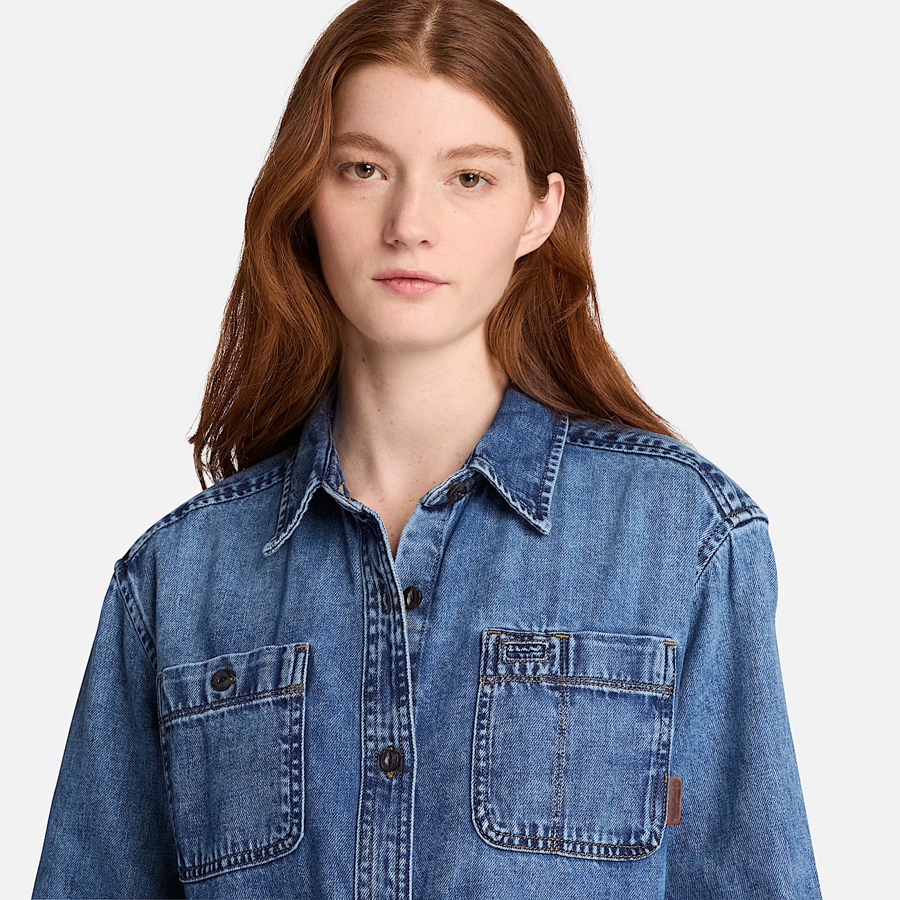Langrmeliges DenimHemd fr Damen in Blau TBL Blau ALT3