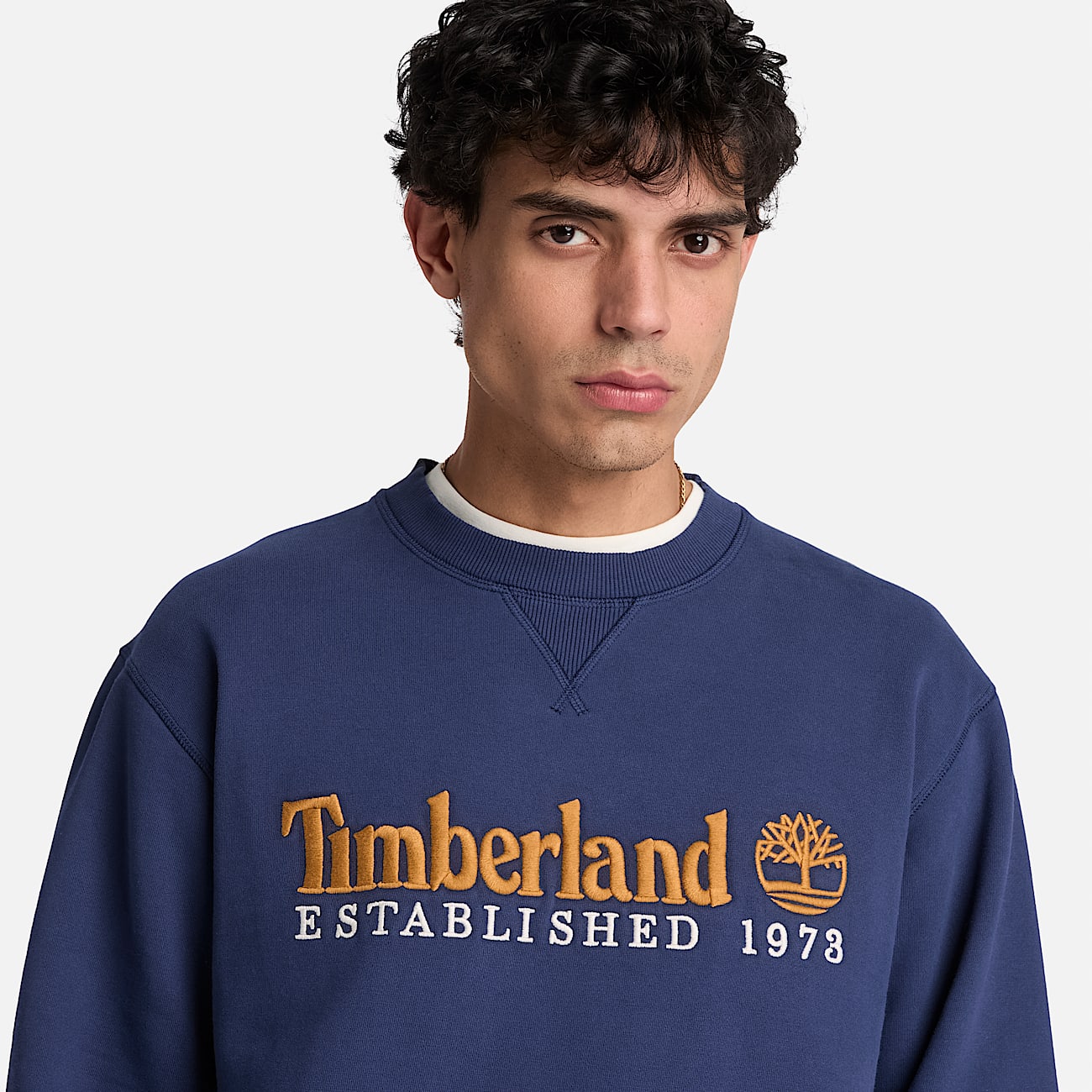 Sweat  col rond et logo brod Established 1973 pour homme en bleu fonc TBL bleu ALT3