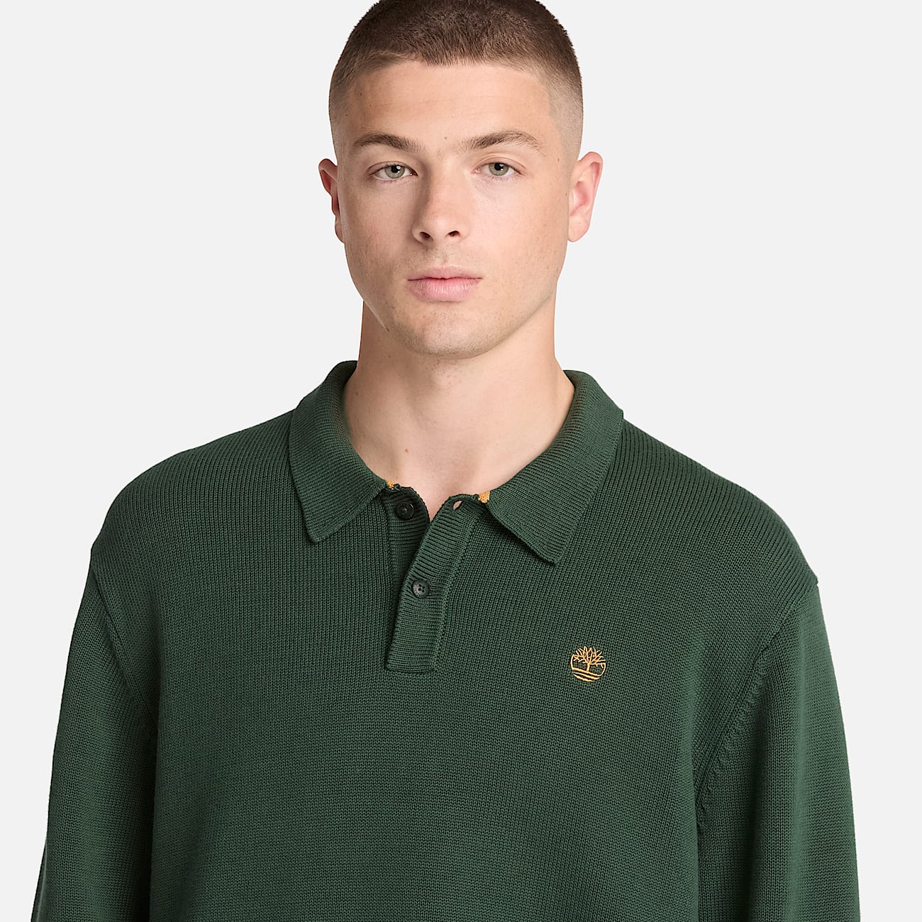 Williams River Cotton Polo Jumper for Men in Dark Green TBL Green ALT3