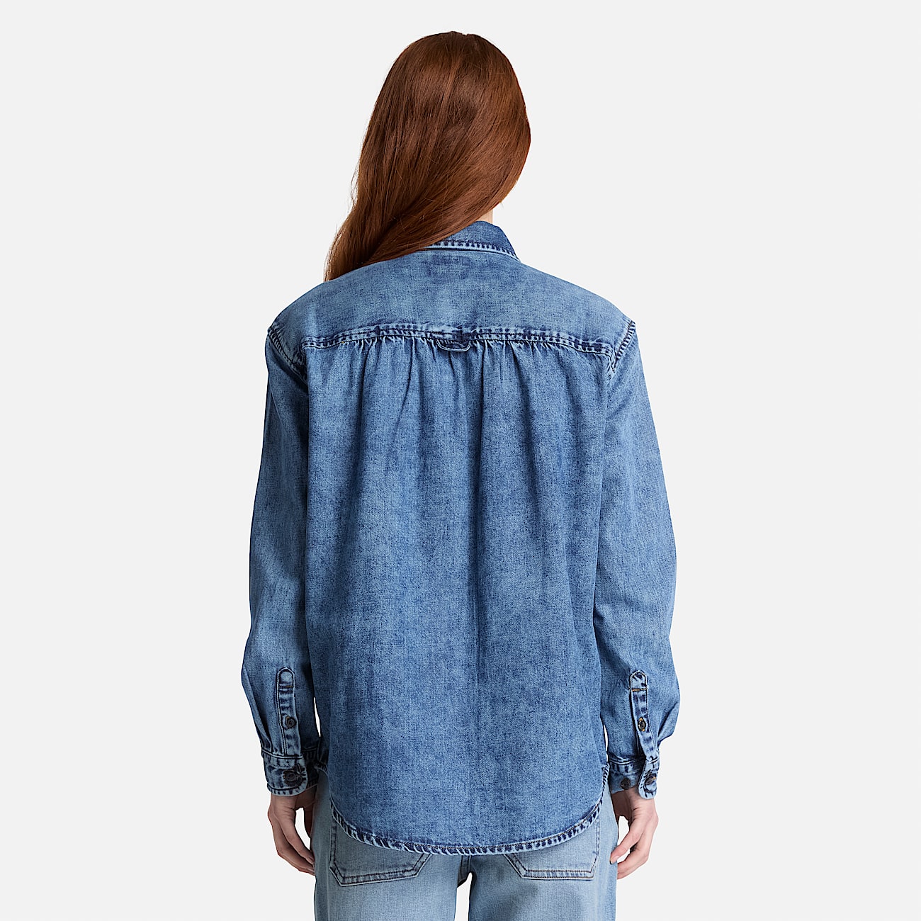 Langrmeliges DenimHemd fr Damen in Blau TBL Blau ALT8