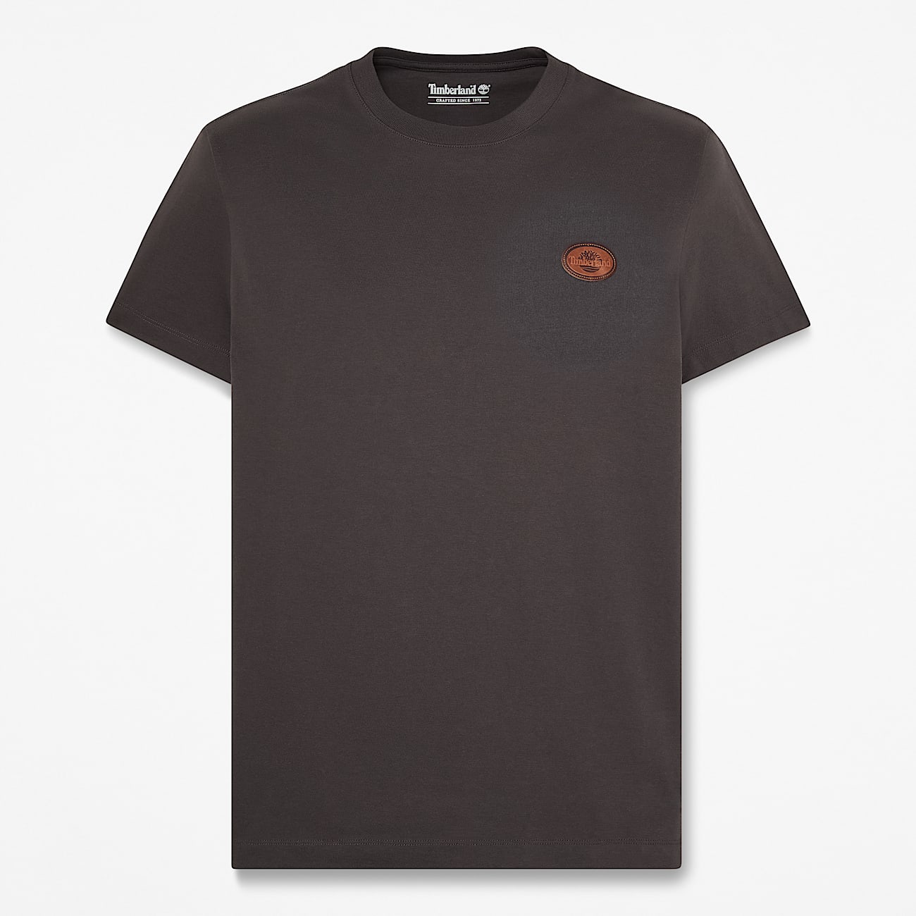 Leather Badge ShortSleeve TShirt for Men in Black TBL Black HERO