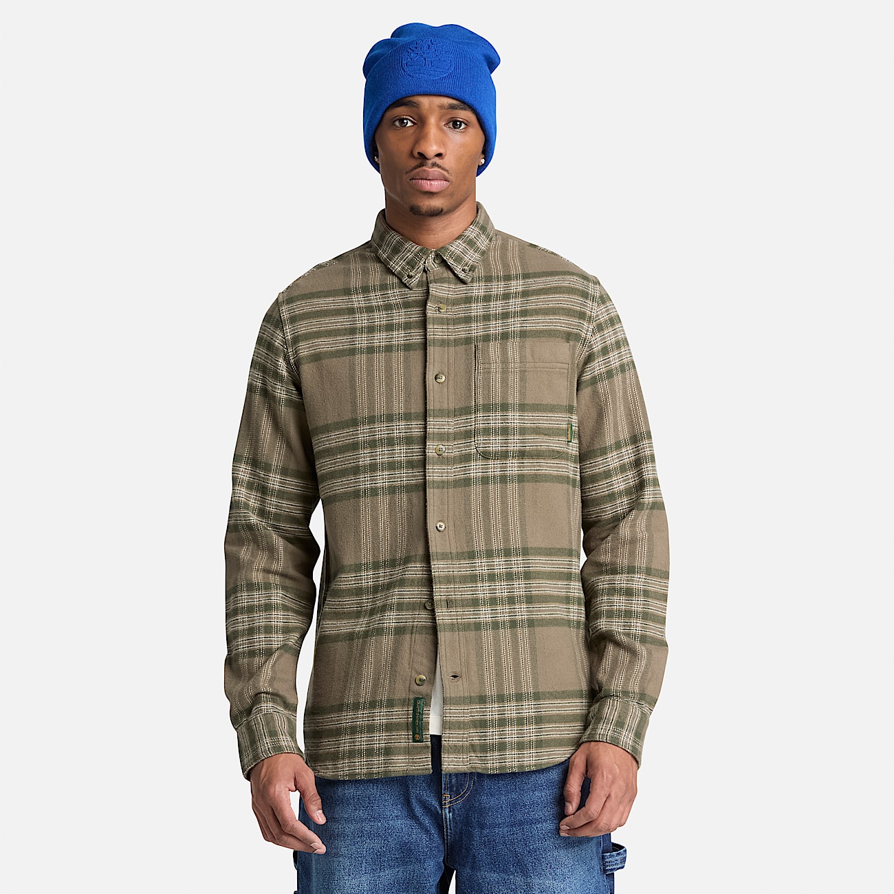Chemise classique  carreaux indigo pour homme en vert fonc TBL Verte ALT3