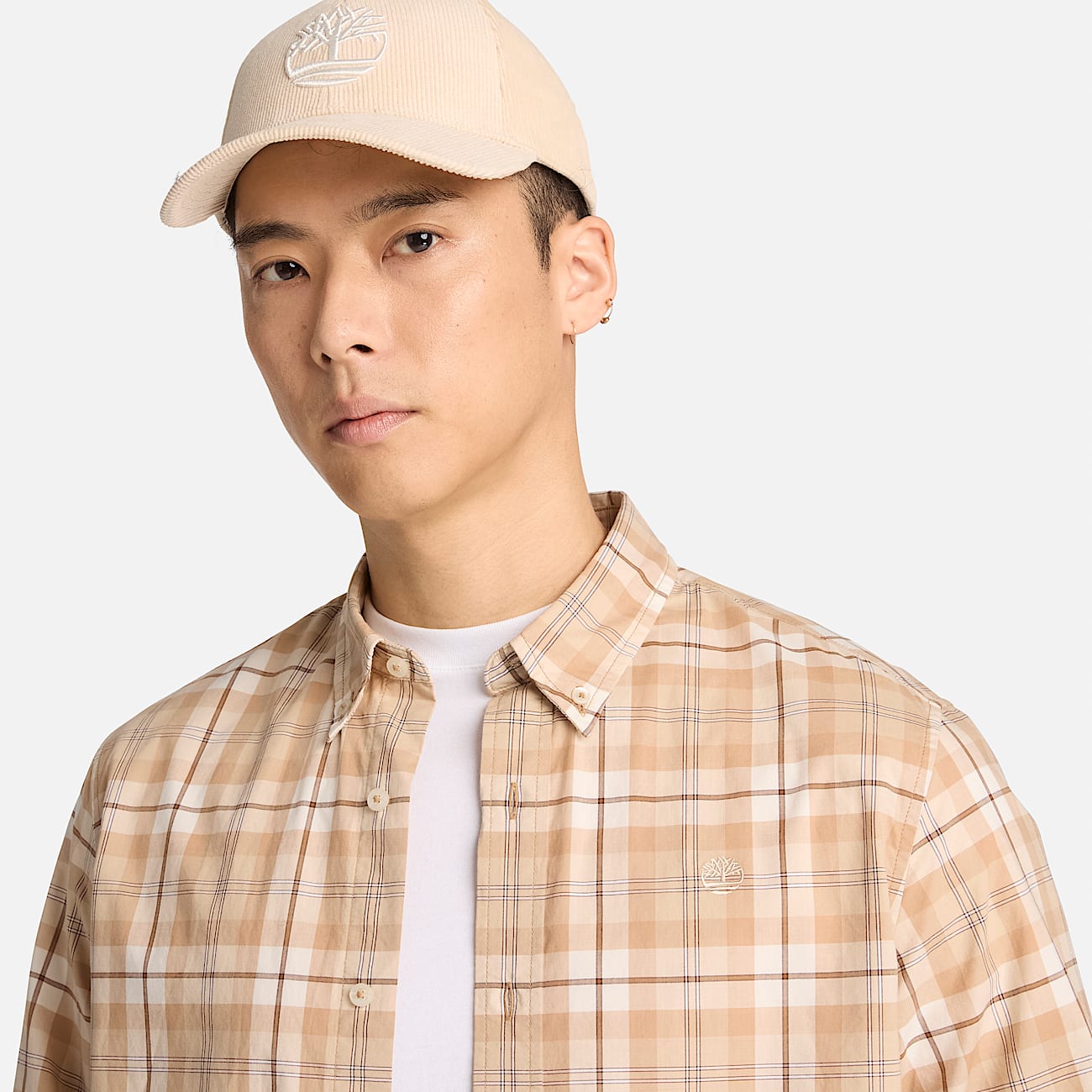 Check Regular Fit Poplin Shirt for Men in Light Brown TBL Brown ALT3