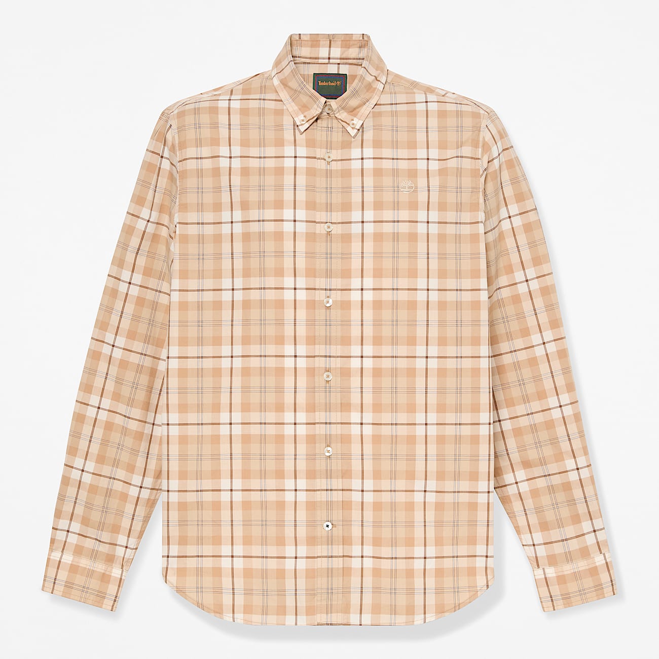 Check Regular Fit Poplin Shirt for Men in Light Brown TBL Brown HERO