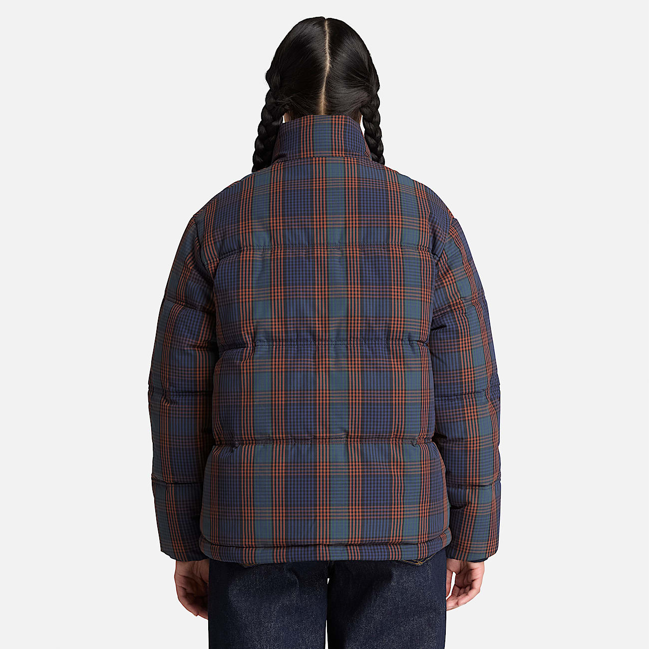 Piumino Imbottito a Quadri da Donna in Blu Scuro TBL blu ALT8
