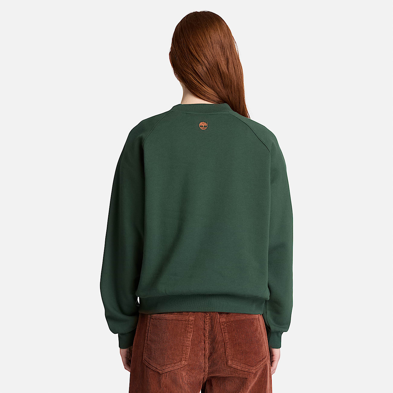 Sweat  col rond motif et envers bross pour femme en vert fonc TBL Verte ALT8