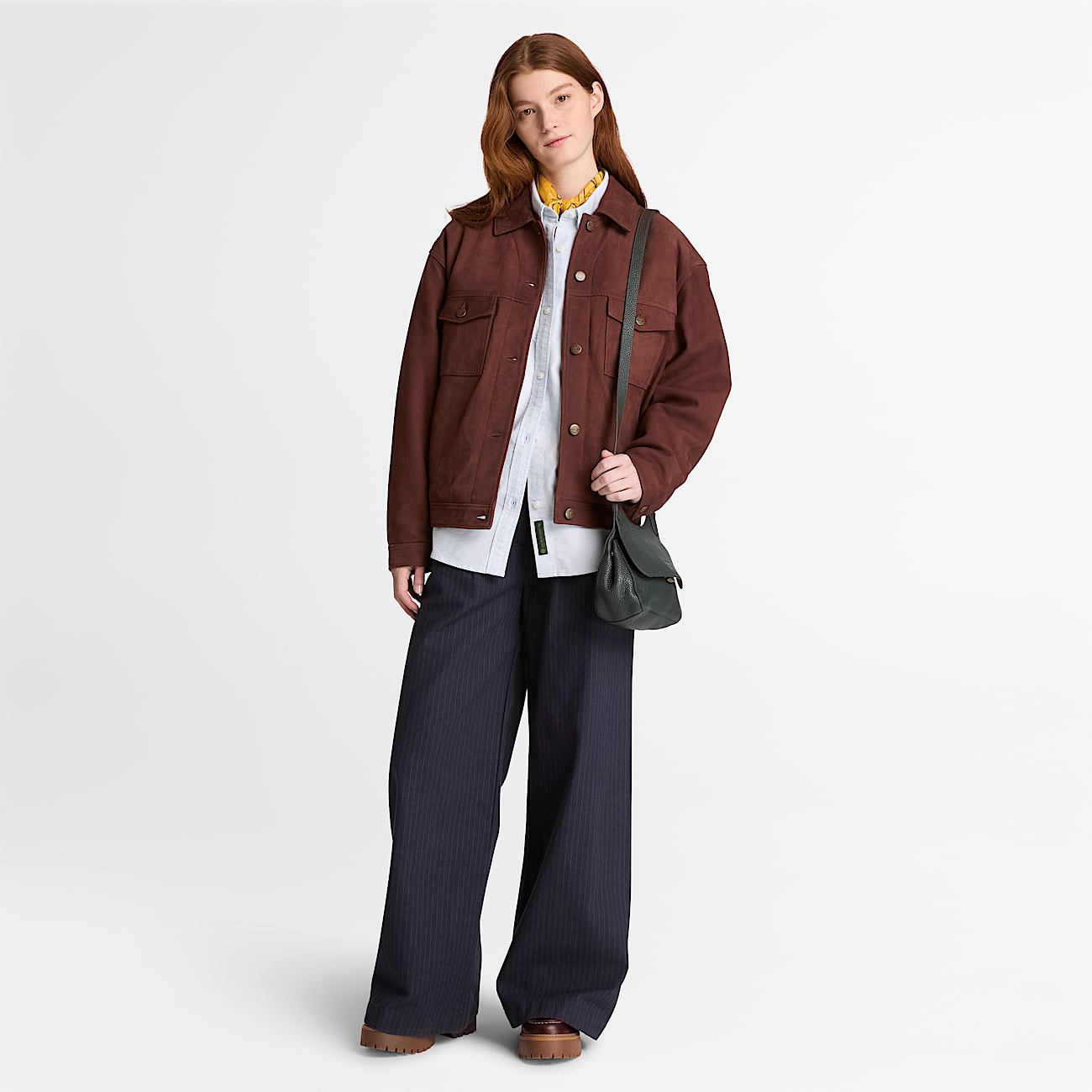 Hose mit Fischgrtmuster fr Damen in Dunkelblau TBL Blau ALT2